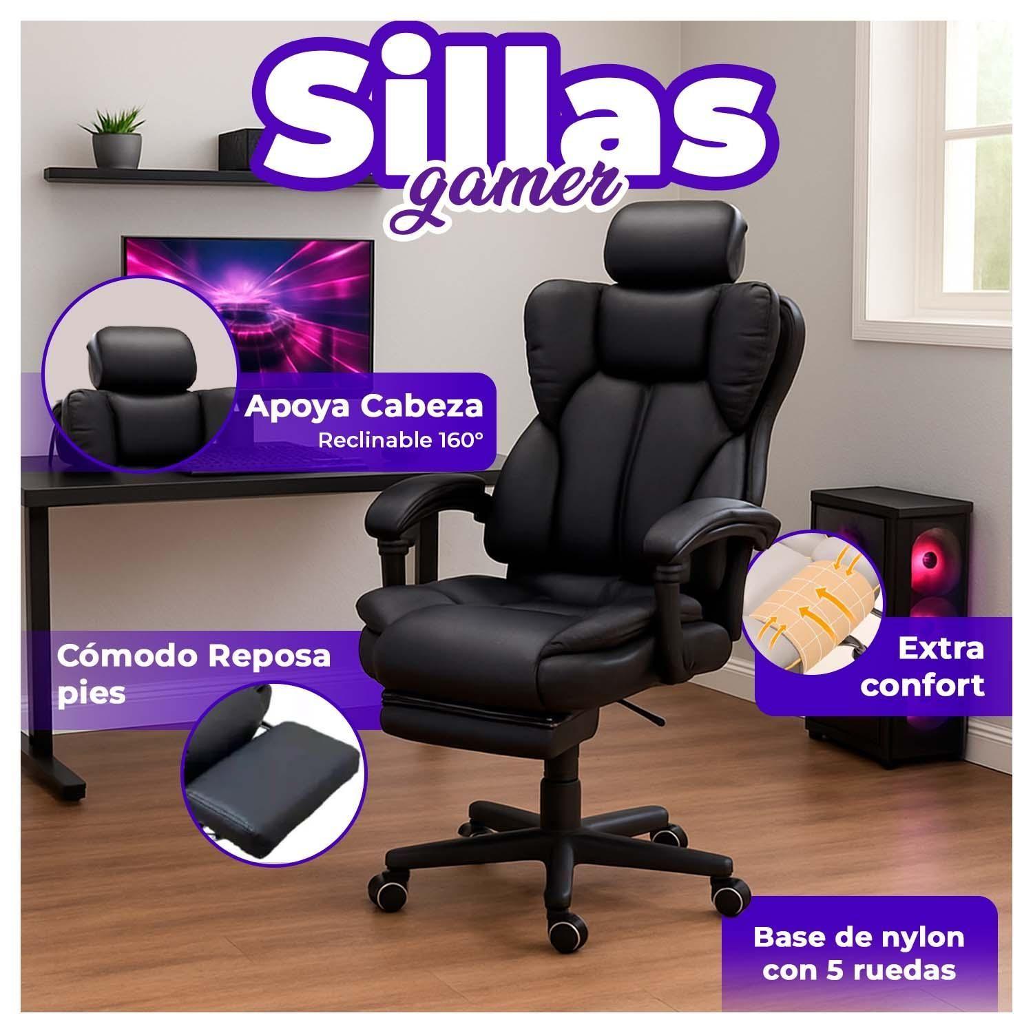 Silla Ergonomica Ejecutiva de Oficina para Escritorio Reclinable Con Apoyapiés-1