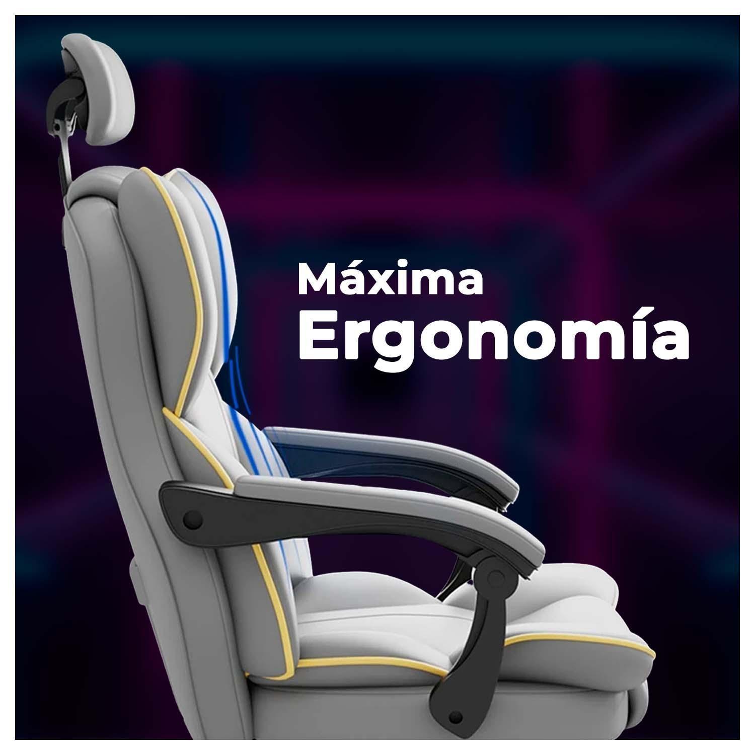 Silla Ergonomica Ejecutiva de Oficina para Escritorio Reclinable Con Apoyapiés-2