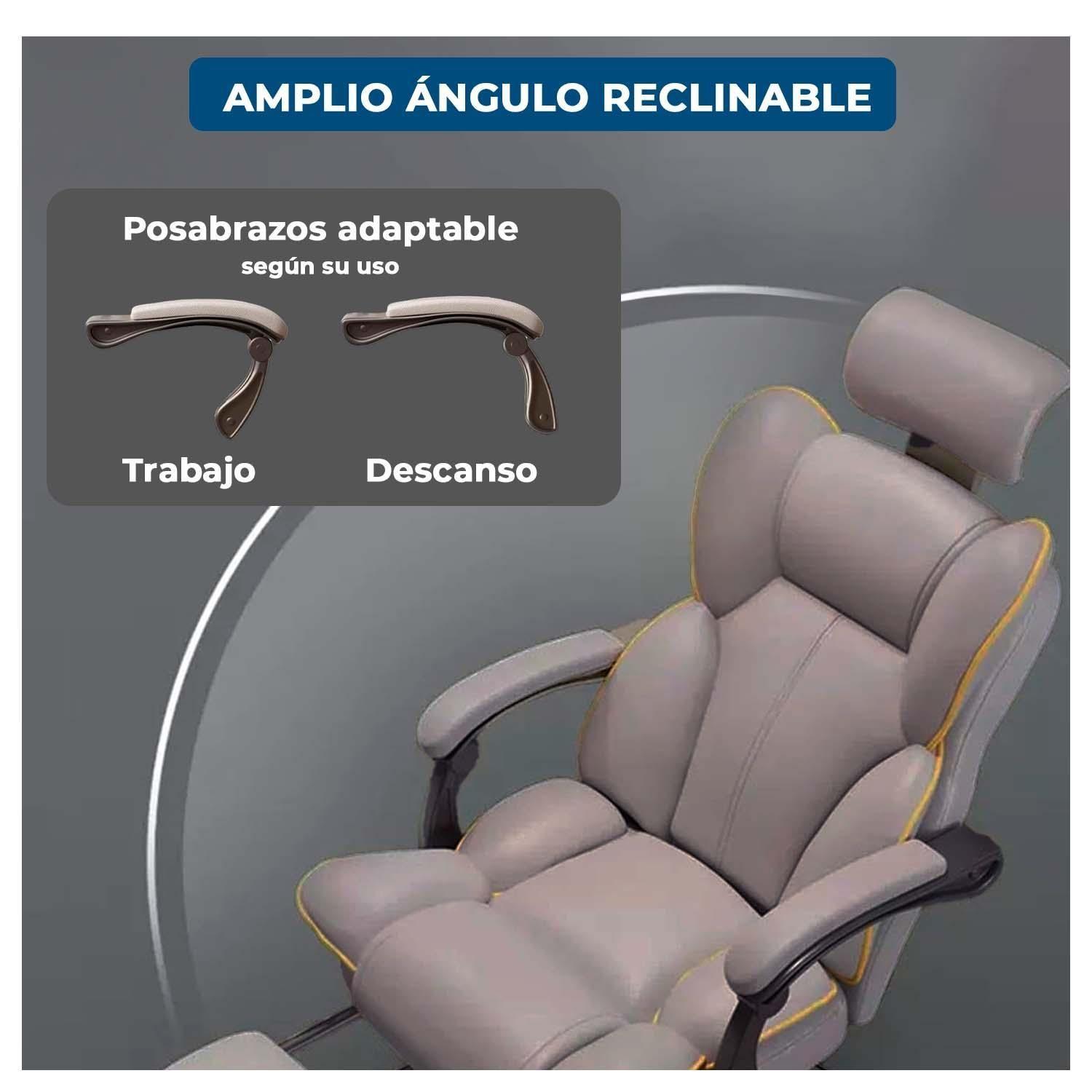 Silla Ergonomica Ejecutiva de Oficina para Escritorio Reclinable Con Apoyapiés-3