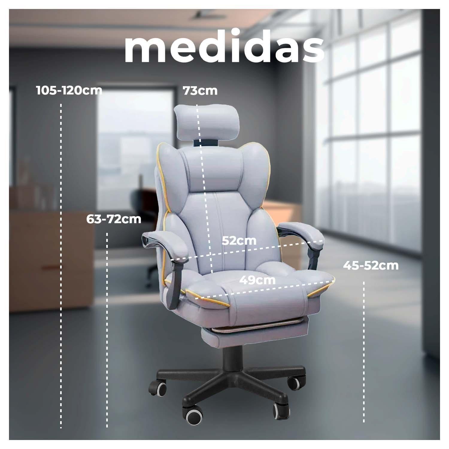 Silla Ergonomica Ejecutiva de Oficina para Escritorio Reclinable Con Apoyapiés-5