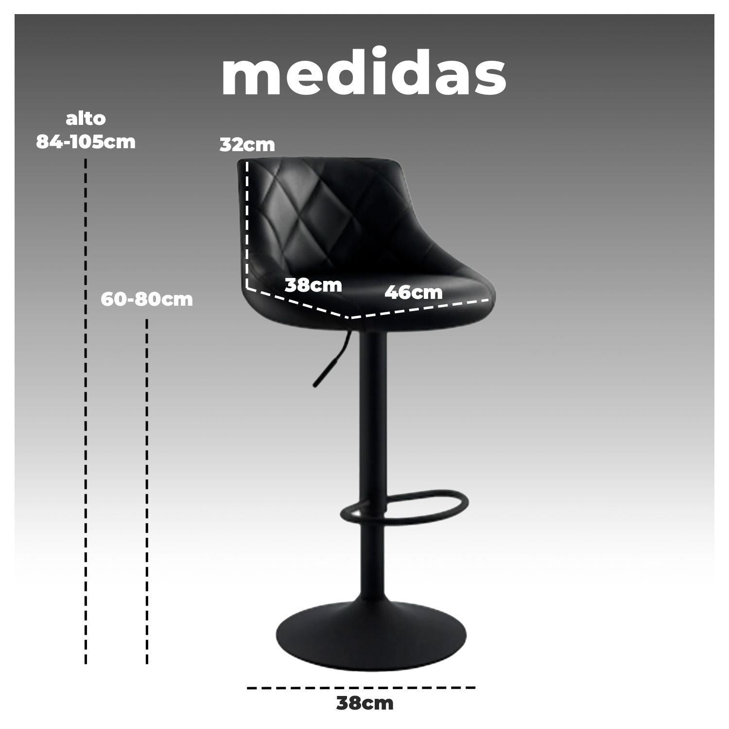 Pack 2 Piso Bar taburete Base Negra Giratorio y Ajustable-5