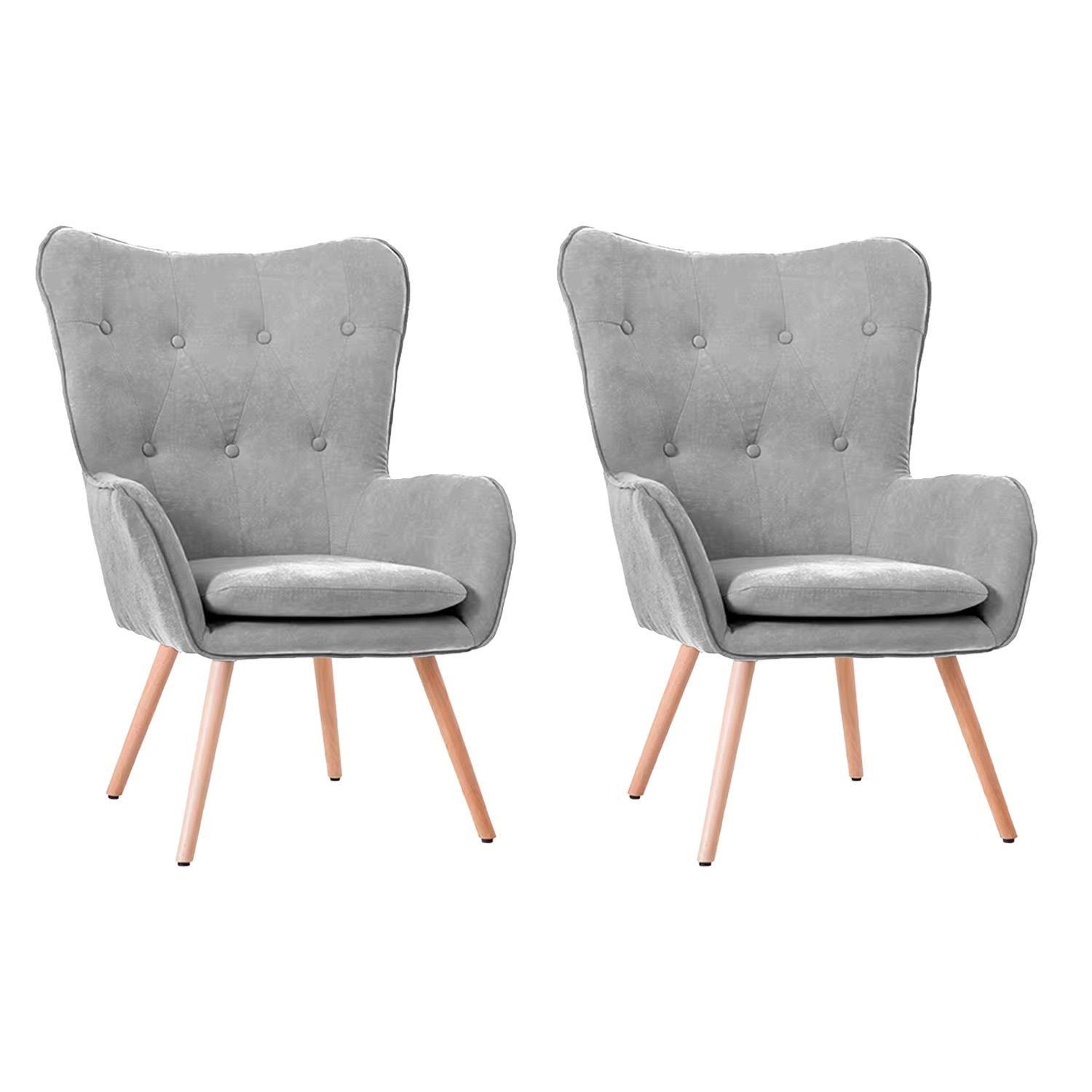 Pack 2 Sillón Poltrona Decorativo con Diseño Nórdico-0