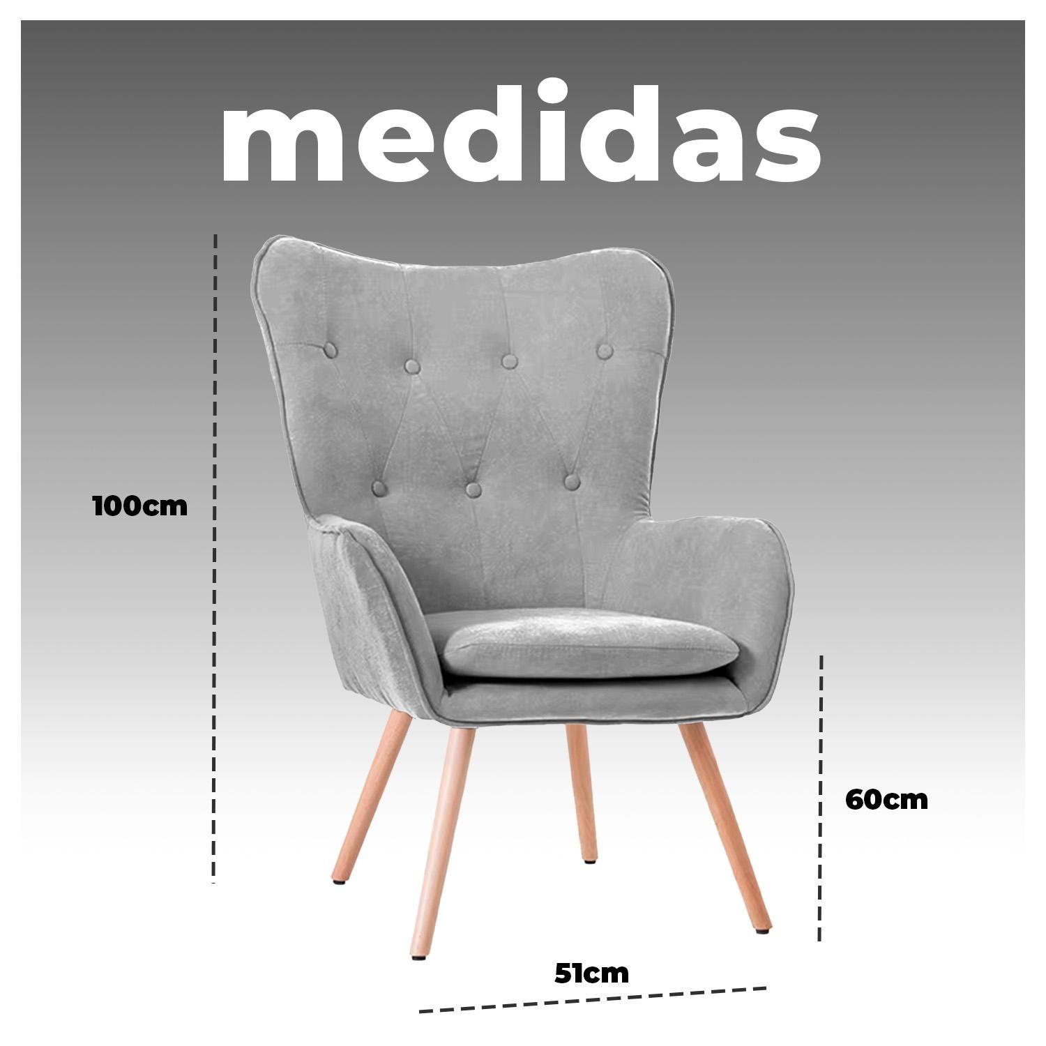 Pack 2 Sillón Poltrona Decorativo con Diseño Nórdico-5