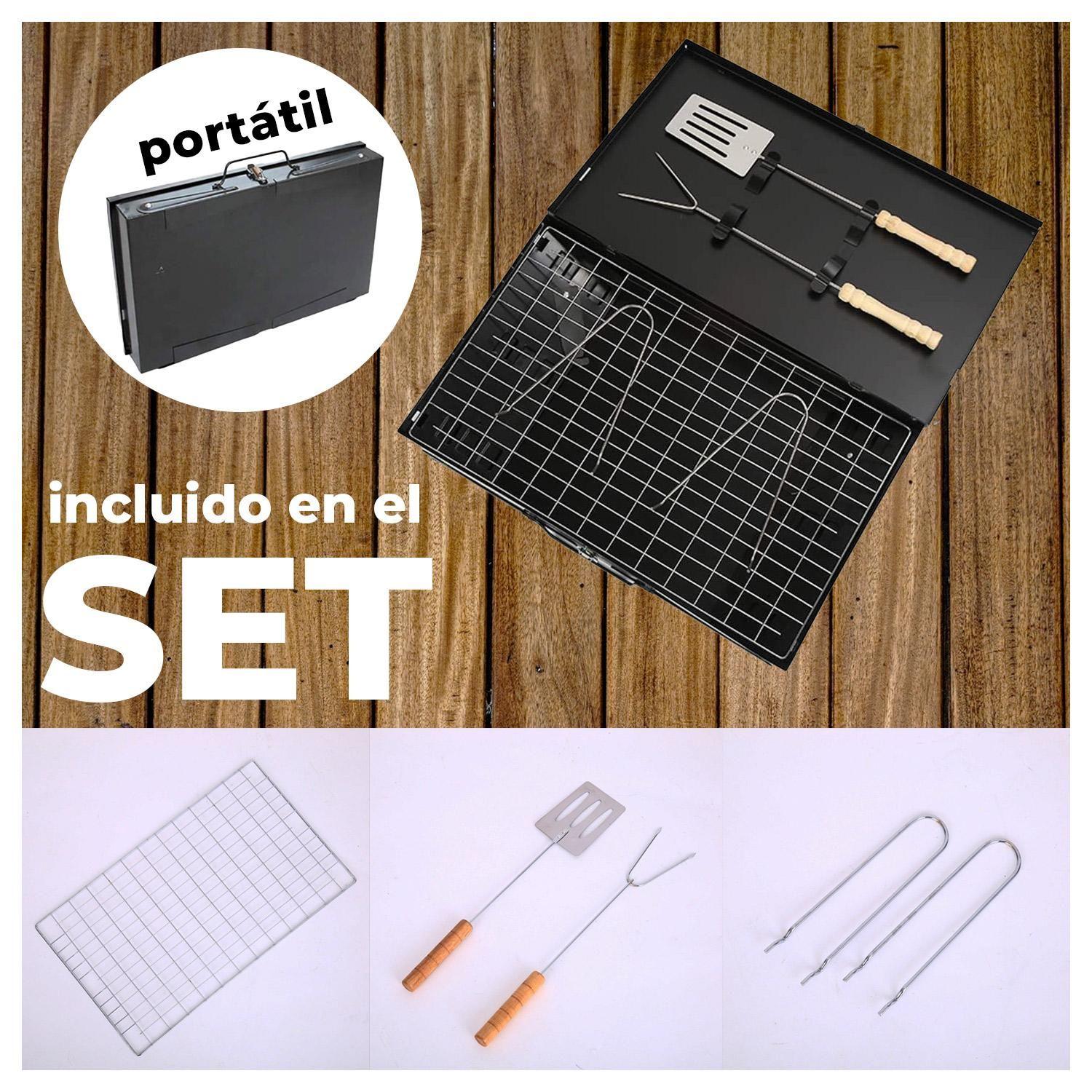 Parrilla Portátil a Carbón Tipo Maleta-2