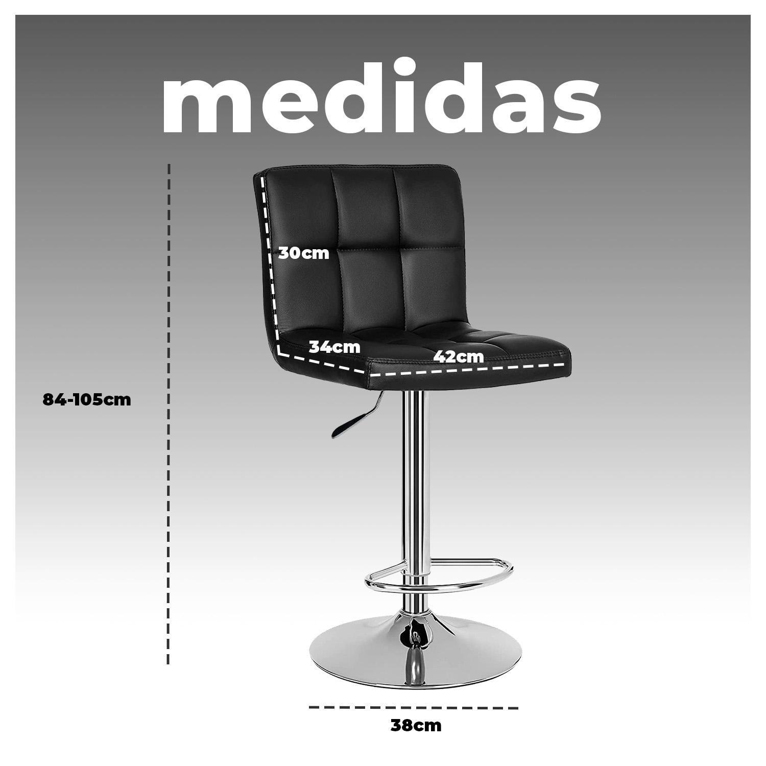 Silla Piso Bar Taburete Con Respaldo  Negro Gris Rojo-6