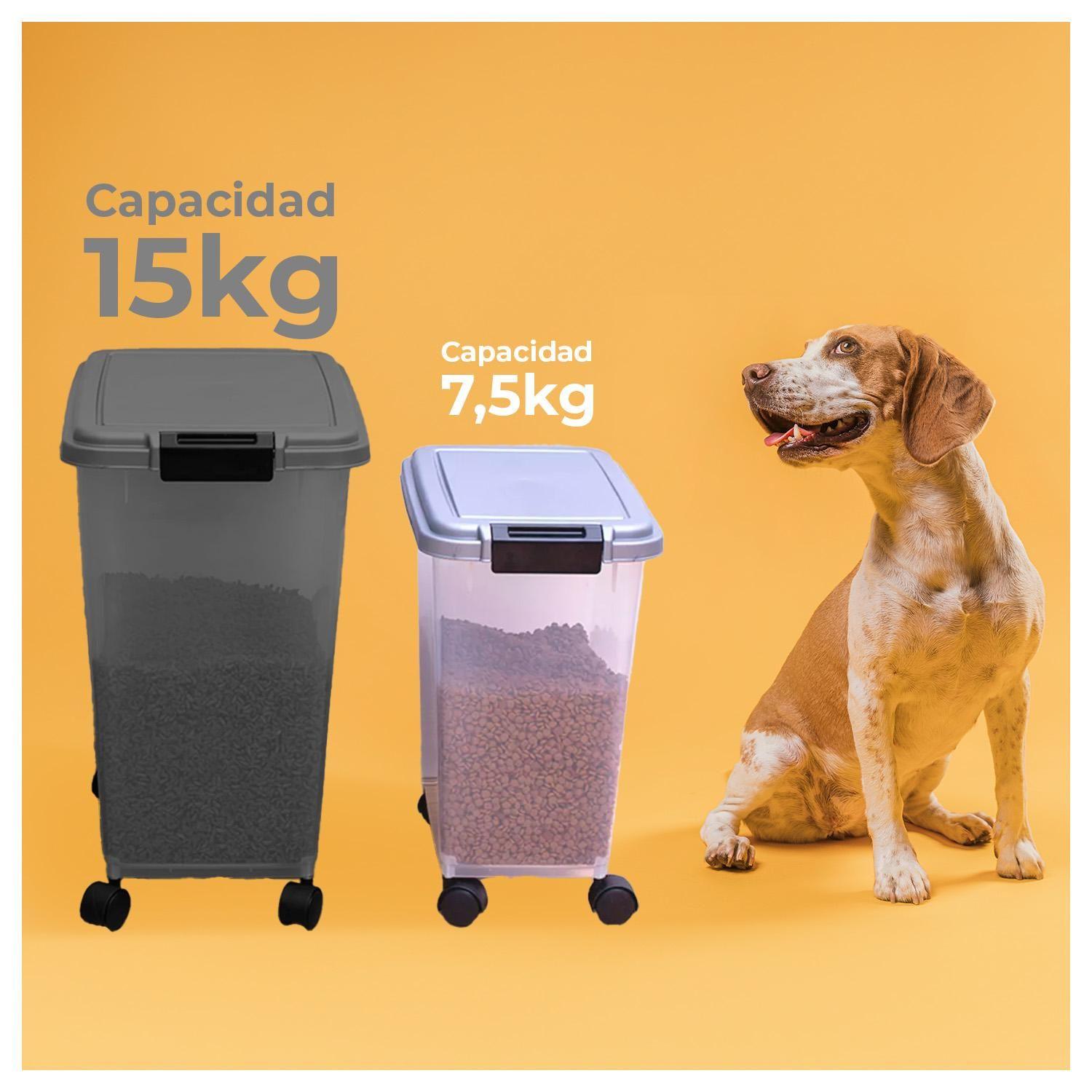 Contenedor Hermético para Comida de Mascotas con Ruedas-4