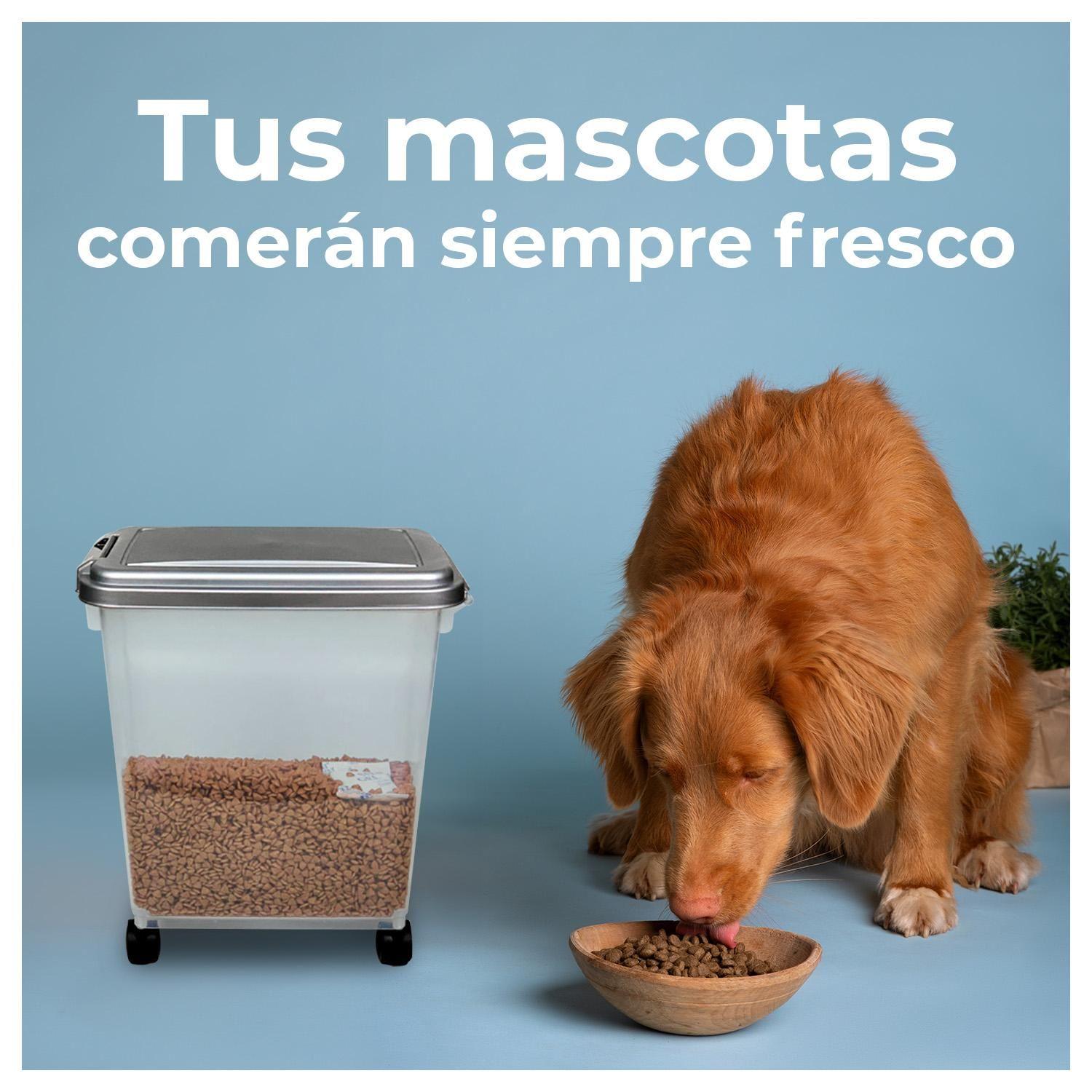 Contenedor Hermético para Comida de Mascotas con Ruedas-2