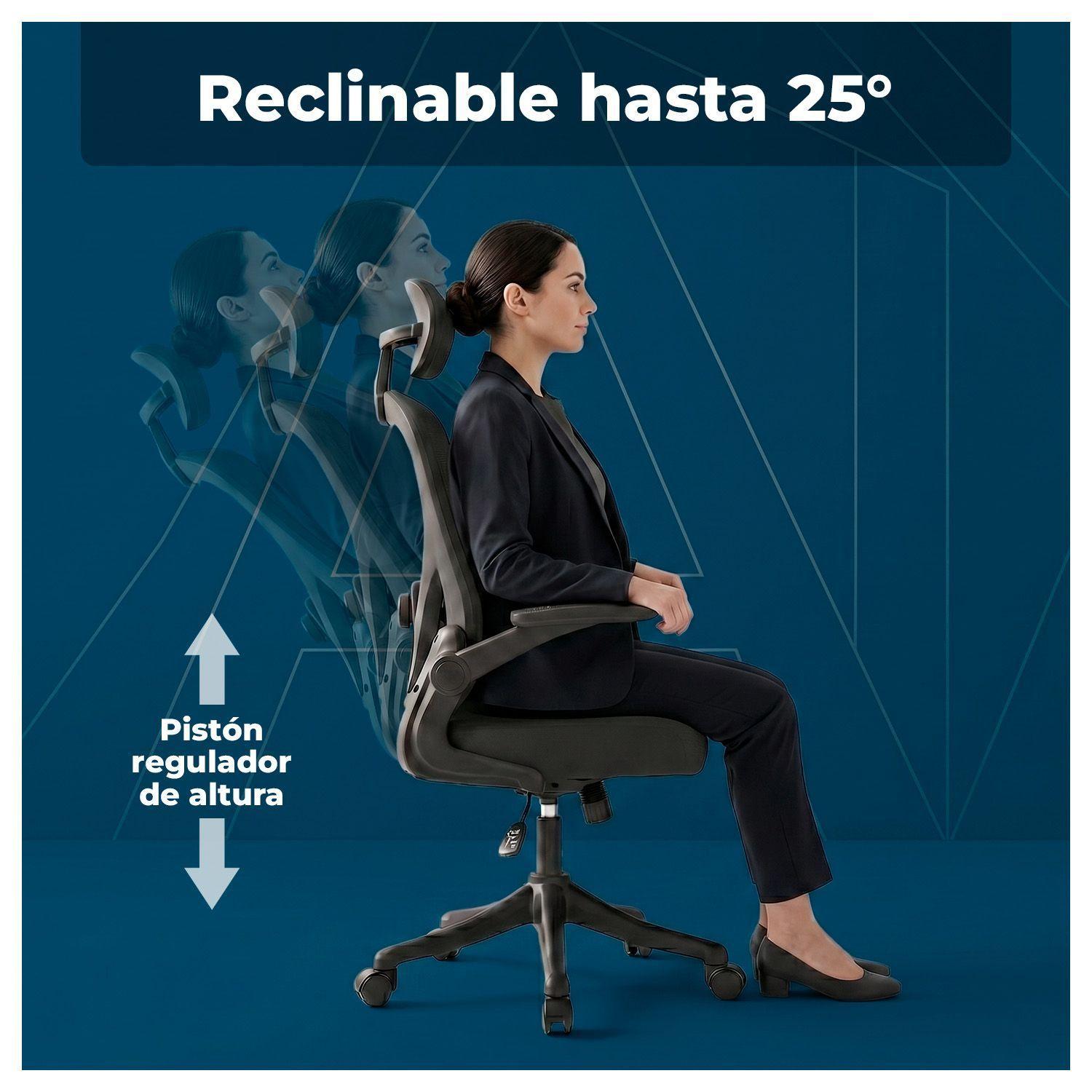 Silla Oficina Ergonómica Reclinable Apoyacabeza-3