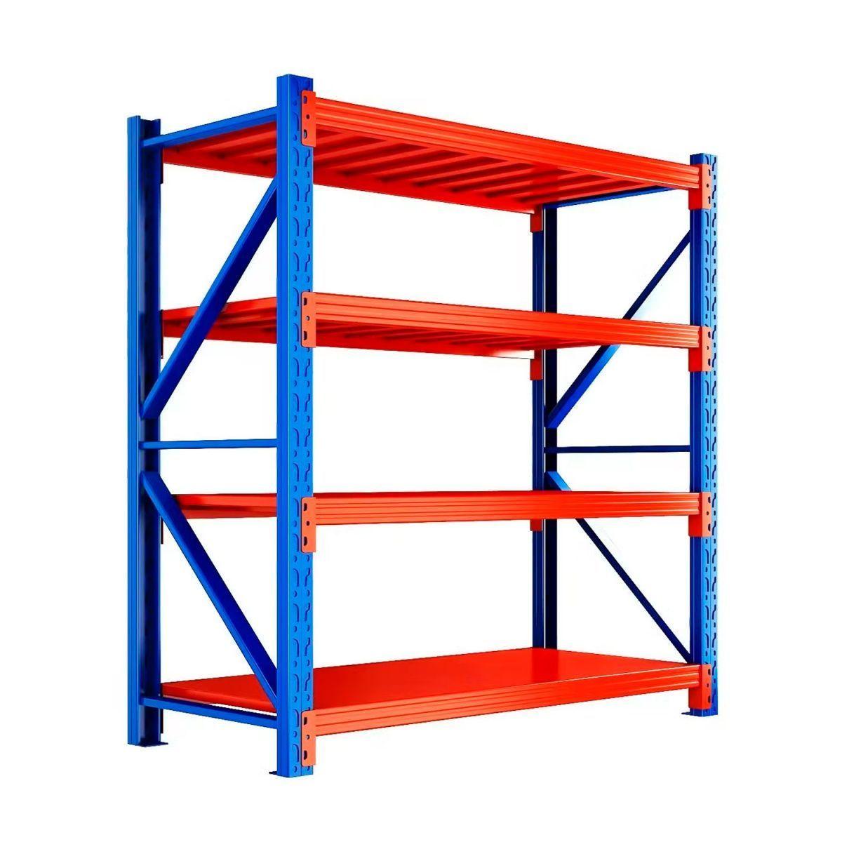 Estante Rack Metálico Industrial 4 Niveles 200x200x40Cm-0