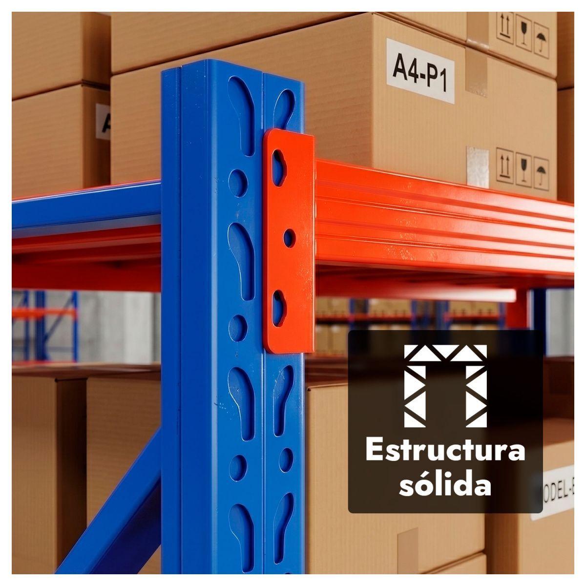 Estante Rack Metálico Industrial 4 Niveles 200x200x40Cm-2