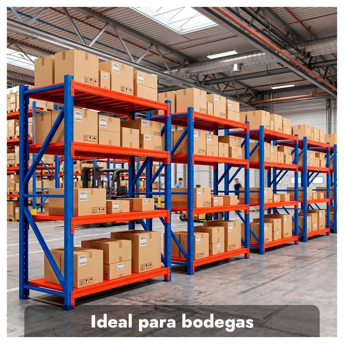 Estante Rack Metálico Industrial 4 Niveles 200x200x40Cm-3