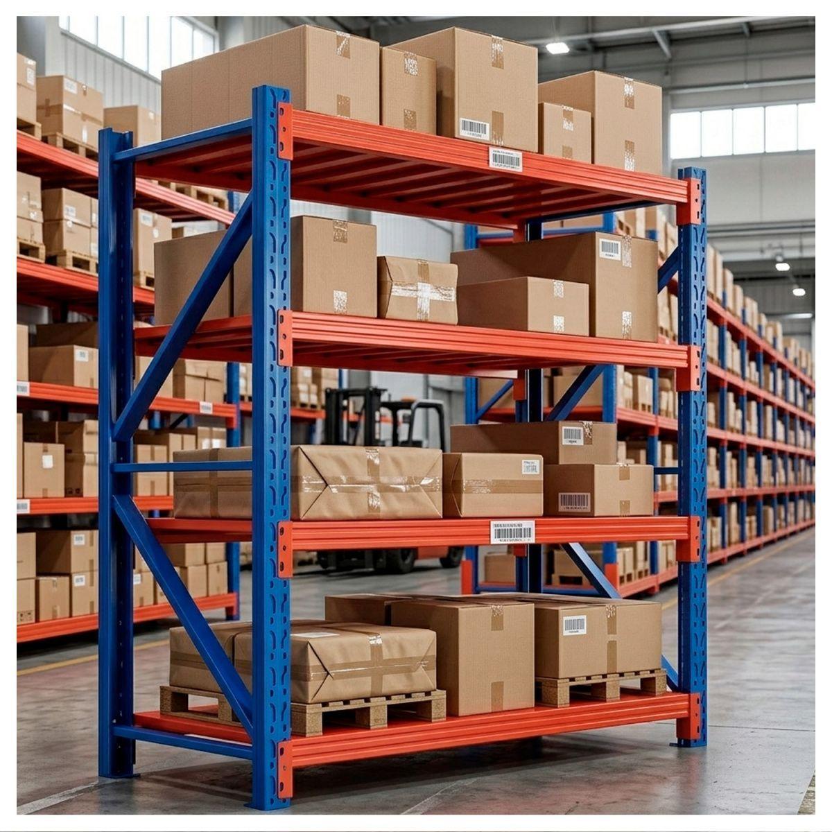 Estante Rack Metálico Industrial 4 Niveles 200x200x40Cm-7