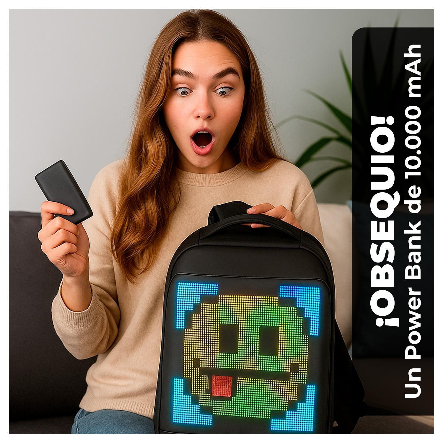 Mochila Inteligente con Pantalla LED y Power Bank Expresa Tu Estilo-3