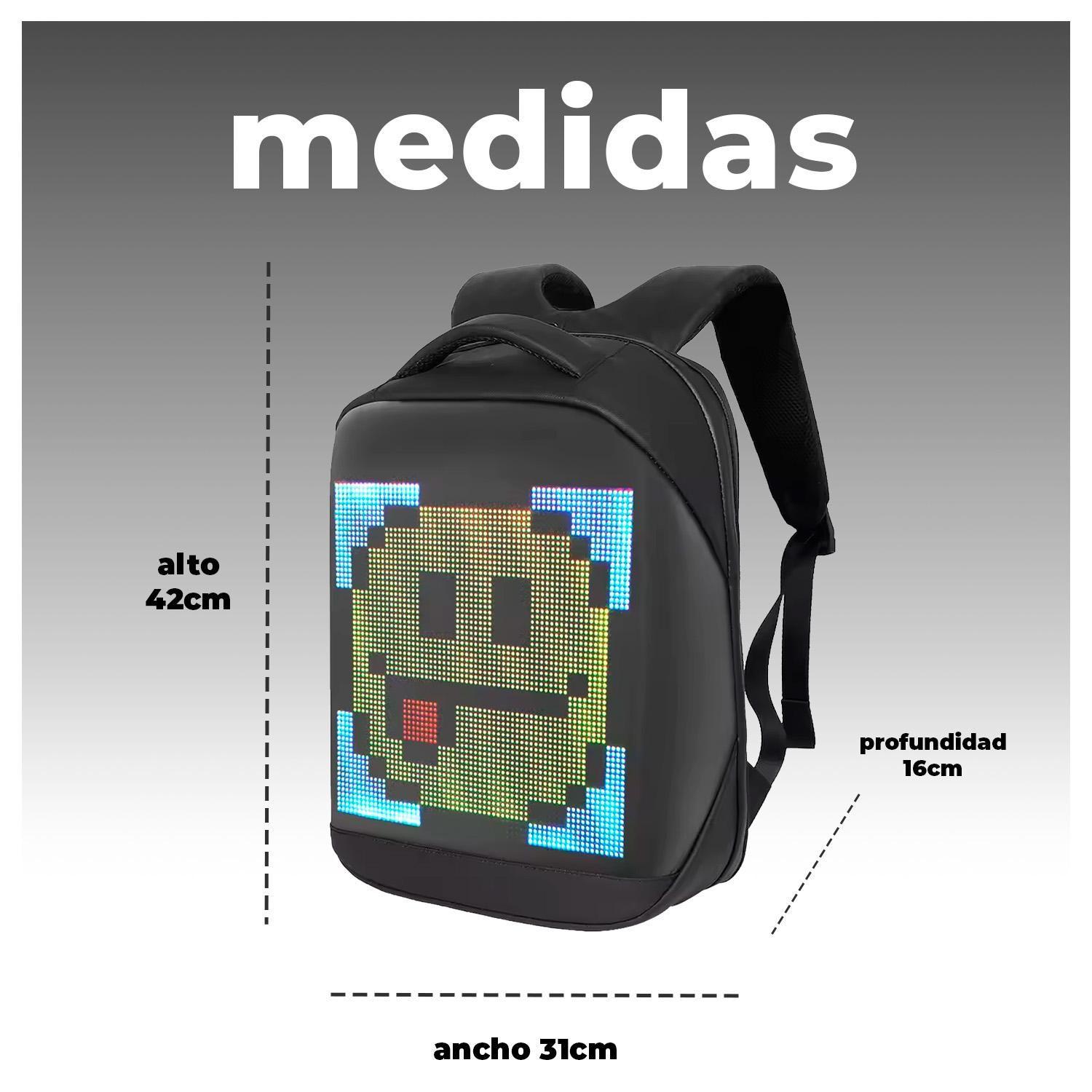 Mochila Inteligente con Pantalla LED y Power Bank Expresa Tu Estilo-6