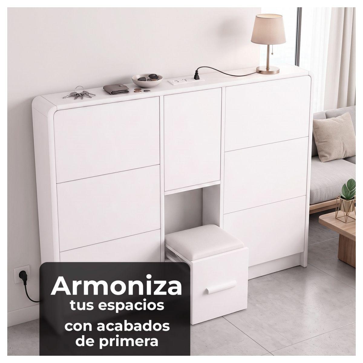 Zapatero Organizador Doble con Banqueta y Enchufe 160cm-3