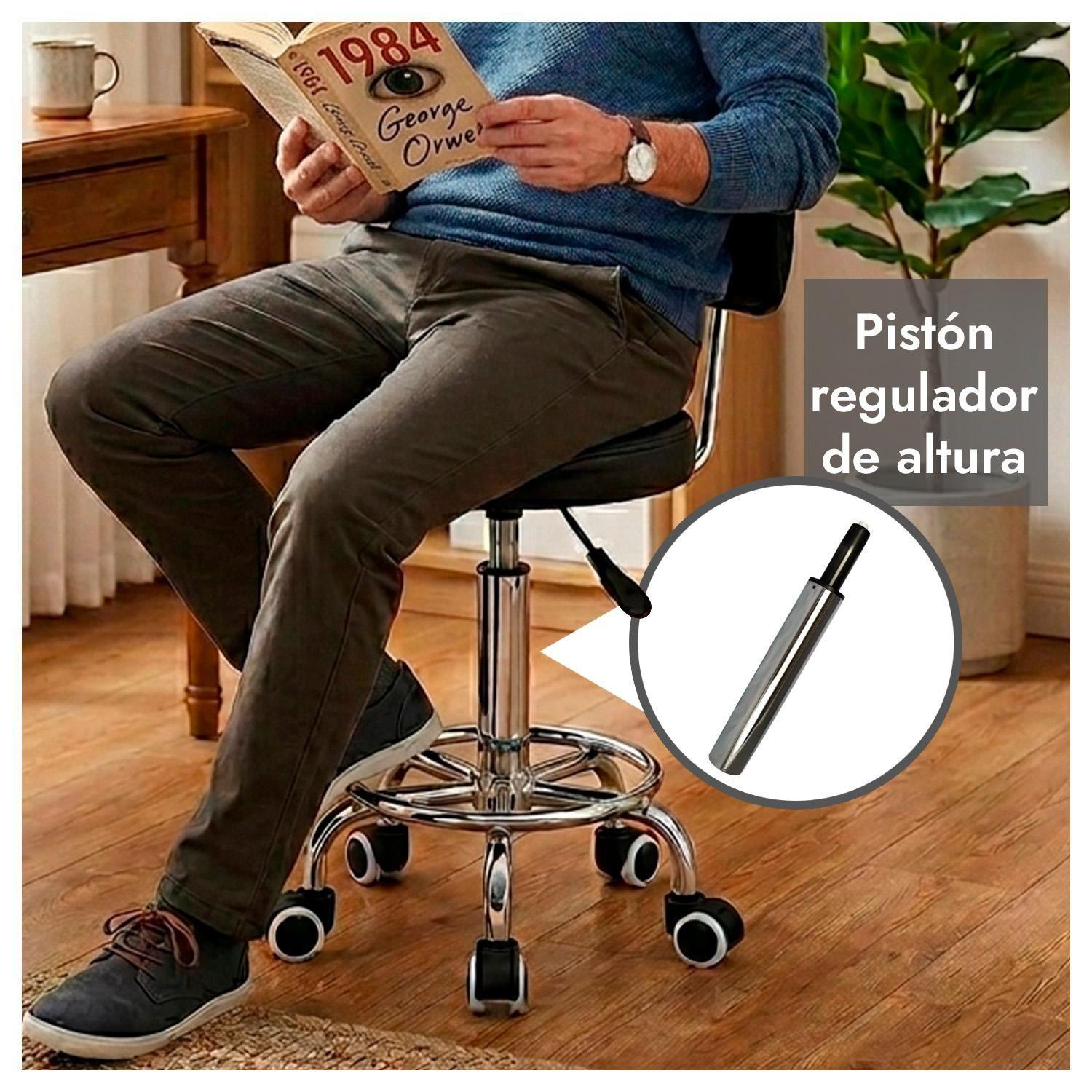 Pack 2 Silla Giratoria Multiuso con Ruedas Ajustable Ergonómica y Estética-3