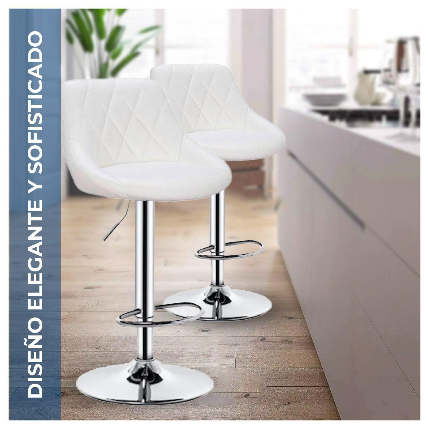 Pack 2 Silla Piso Bar Taburete con Respaldo-3