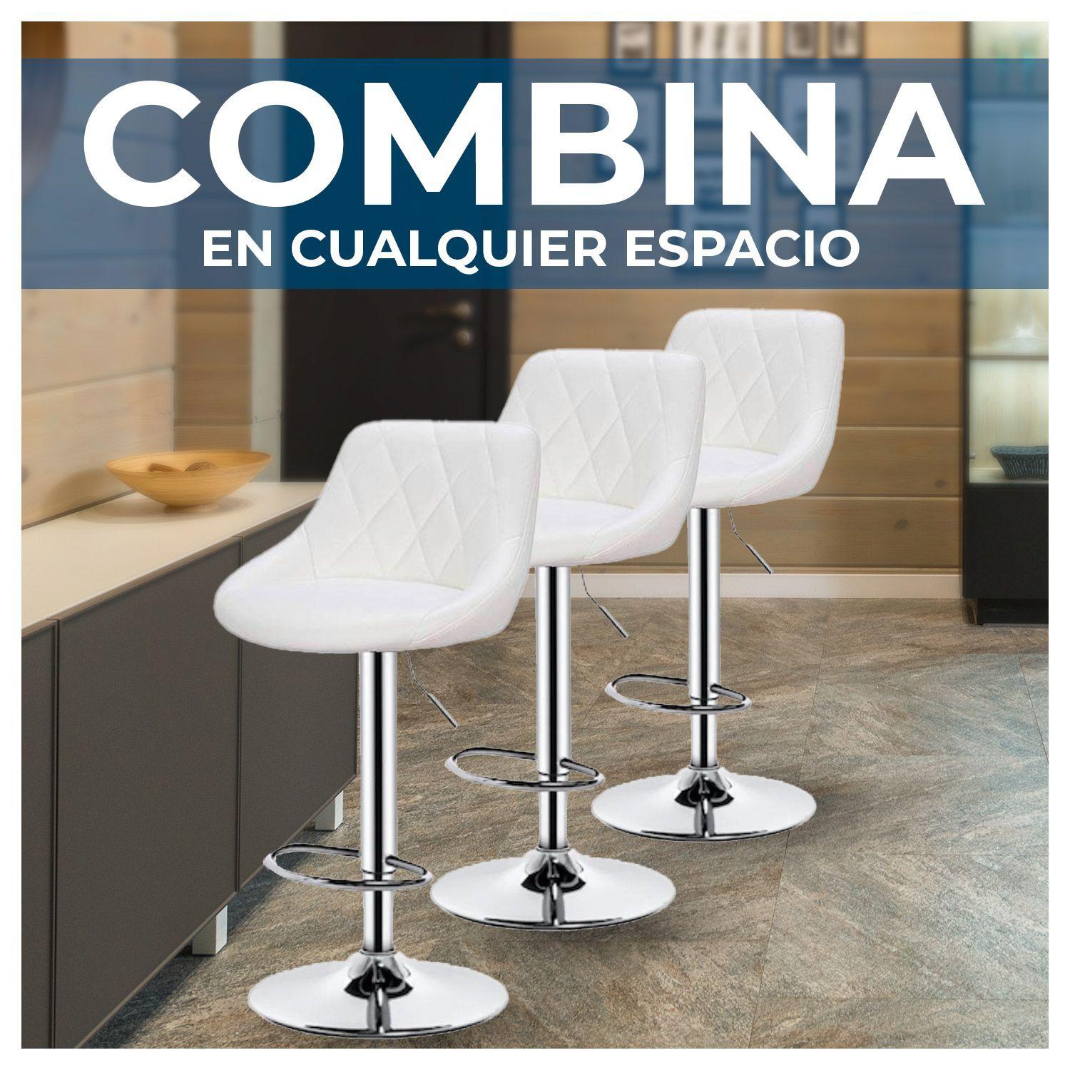 Pack 2 Silla Piso Bar Taburete con Respaldo-4