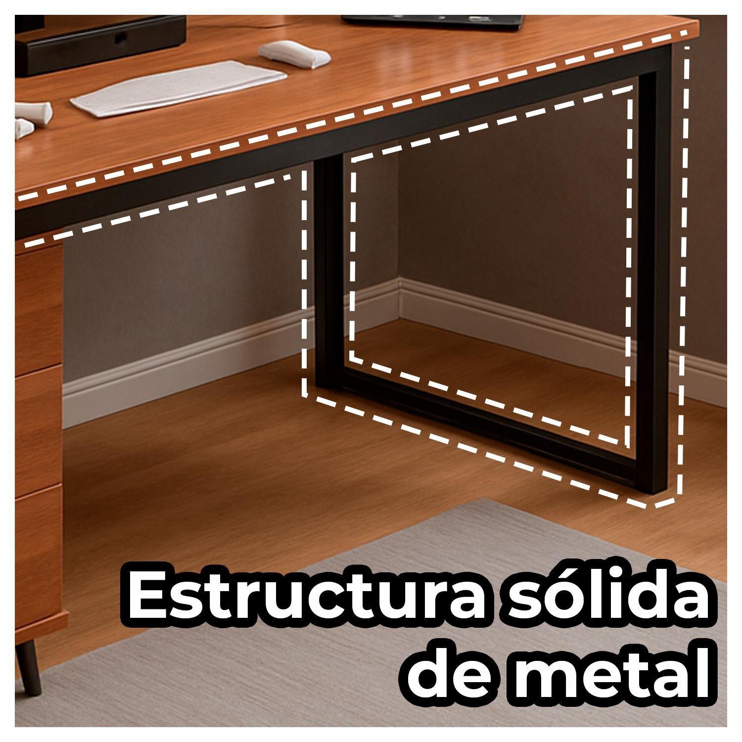Escritorio Ejecutivo L con Cajonera y Soporte de PC-2