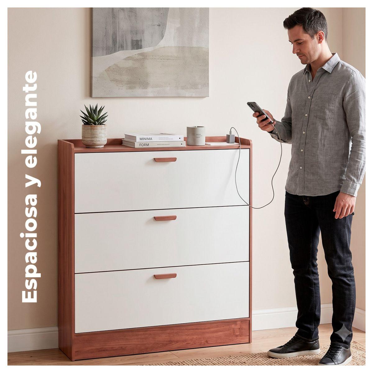 Zapatero Organizador XXL 25 Pares con Enchufe y USB-2
