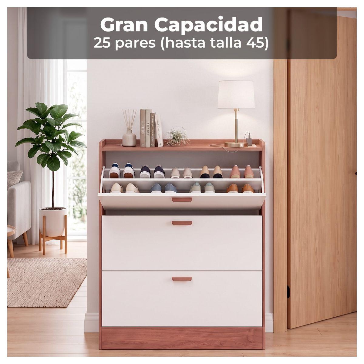 Zapatero Organizador XXL 25 Pares con Enchufe y USB-3