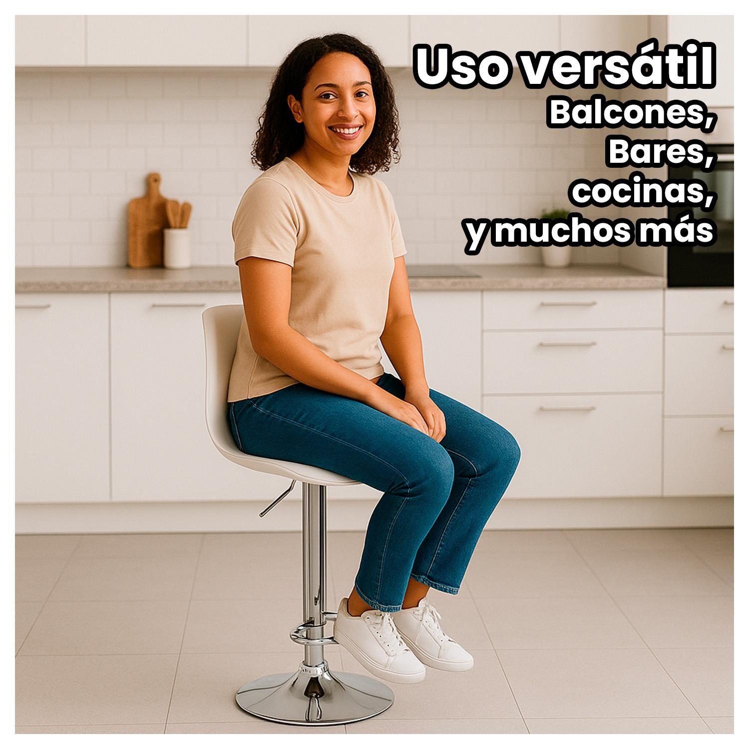 Silla de Bar Regulable con Respaldo Ergonómico Estilo Eames-3