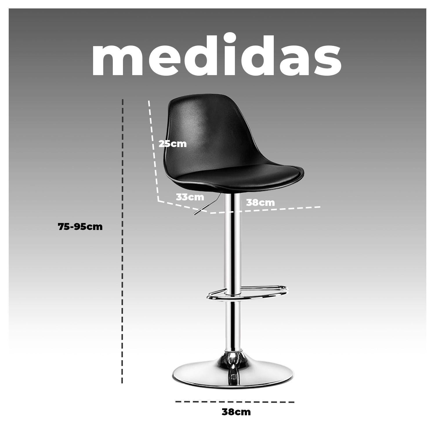 Pack 4 Silla Piso bar Eame de altura con respaldo de polipropileno-5