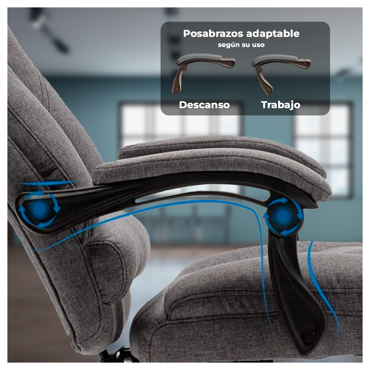 Silla de Escritorio Ergonómica con Ruedas Extra Confort Reclinable-2