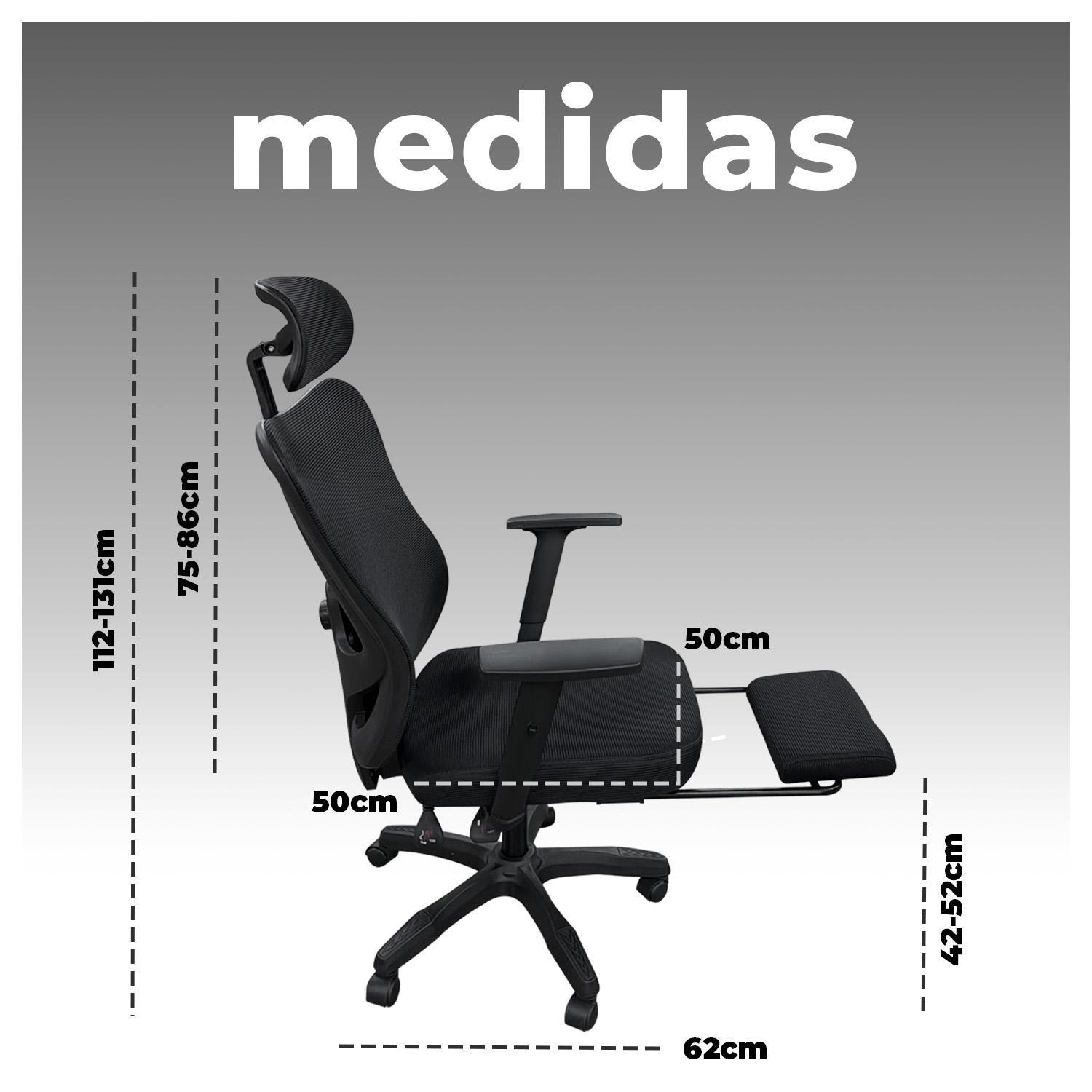 Silla Ergonómica Reclinable con Reposapiés Máximo Confort para Tu Oficina-5