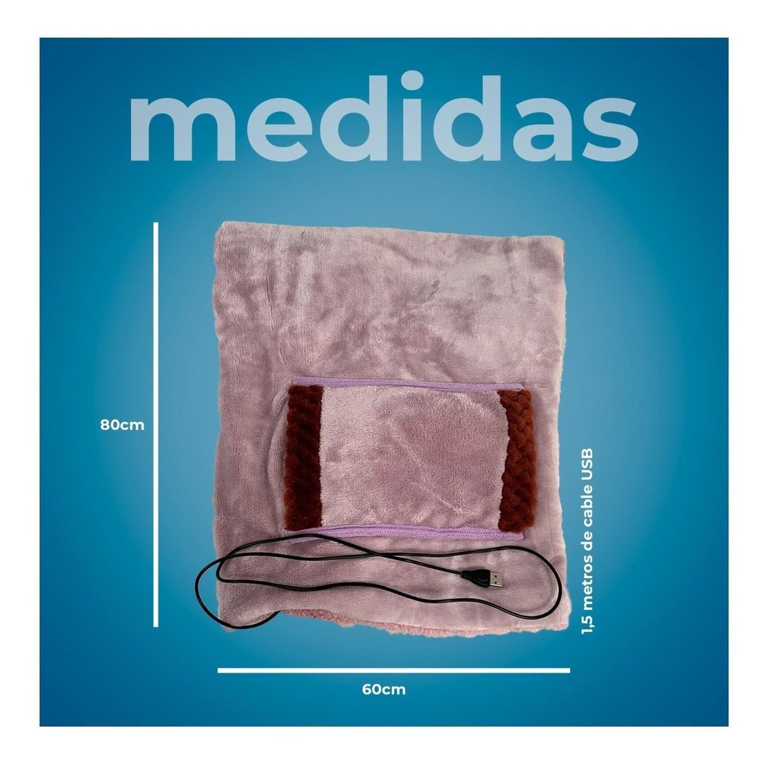 Manta Térmica Eléctrica Usb Con Sherpa 80x60-5