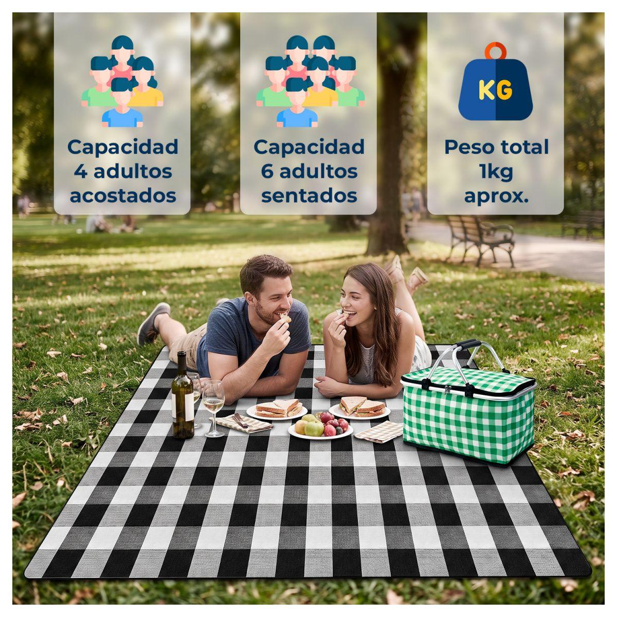 Manta Picnic Impermeable 200x150 cm Plegable con Asa-1