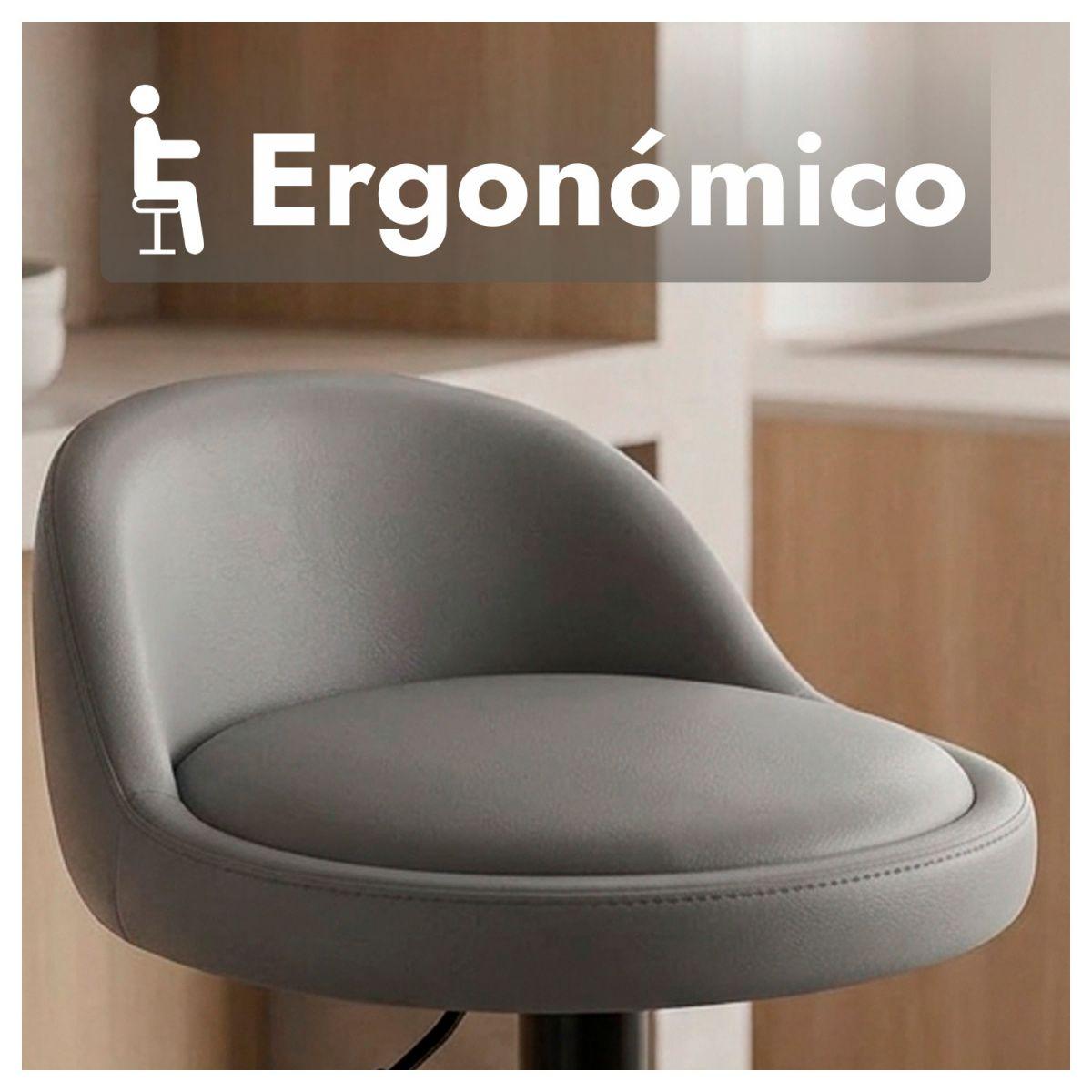 Silla Taburete de Bar Giratorio 360 con Regulación de Altura-4