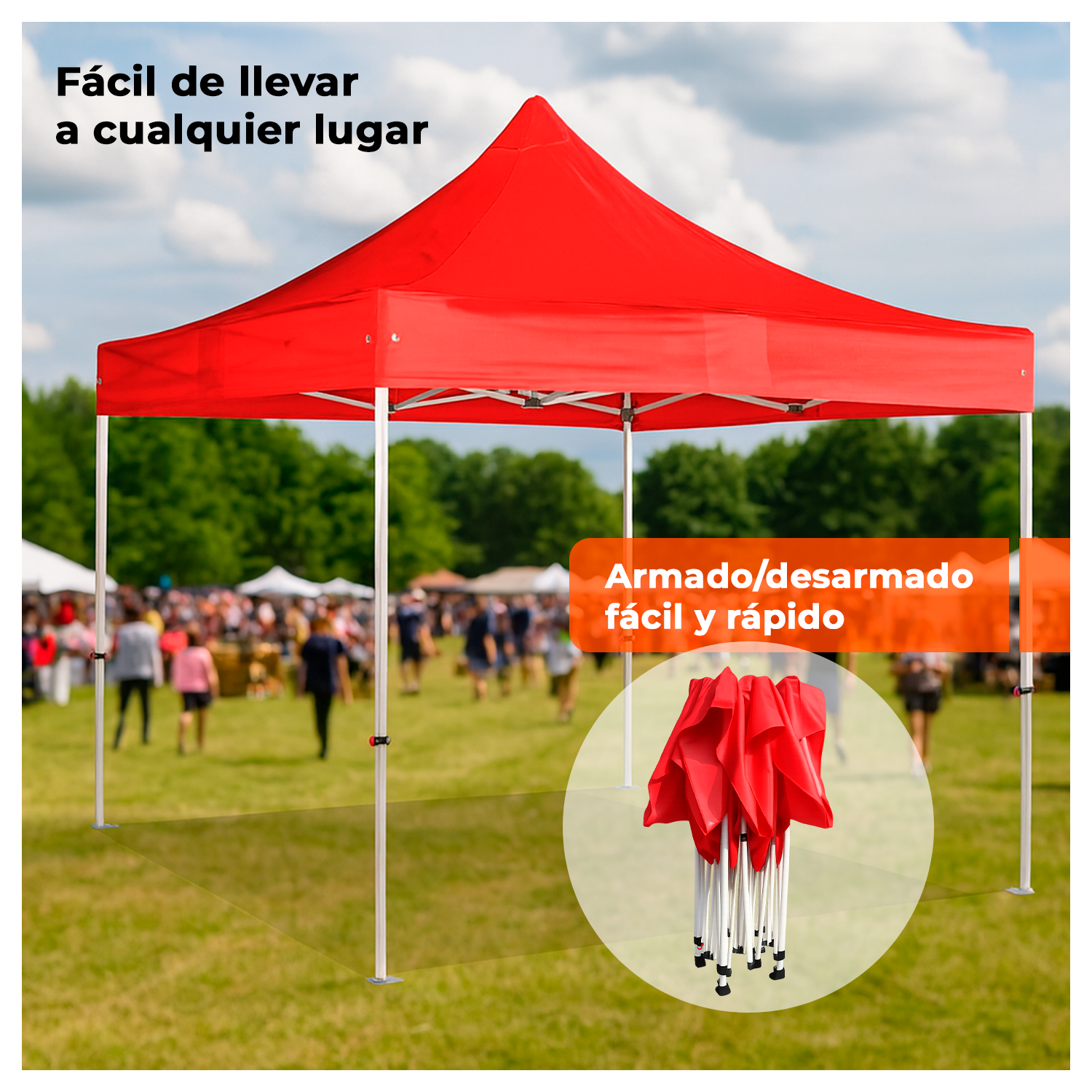 Toldo Plegable 3x3 Reforzado Tubo 4cm Impermeable-2