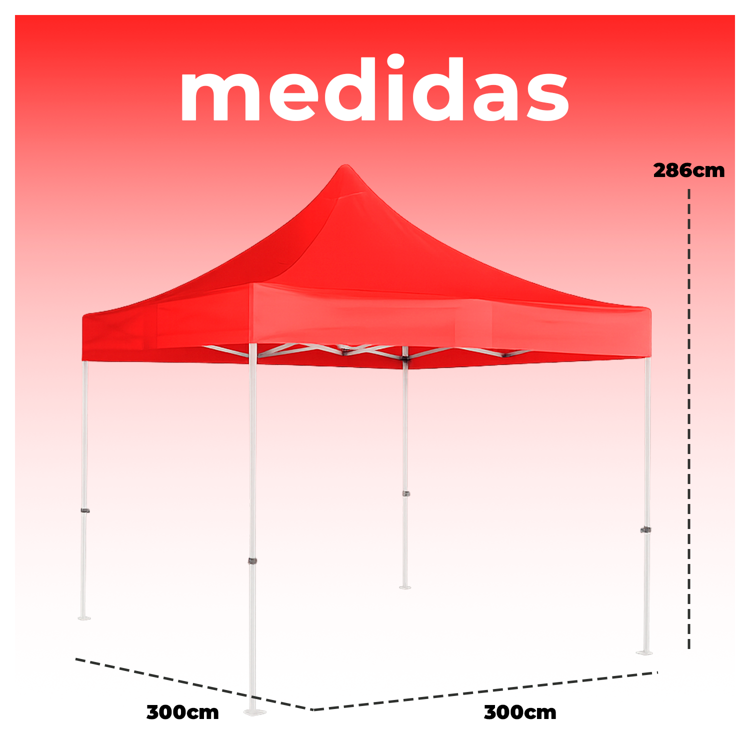 Toldo Plegable 3x3 Reforzado Tubo 4cm Impermeable-5
