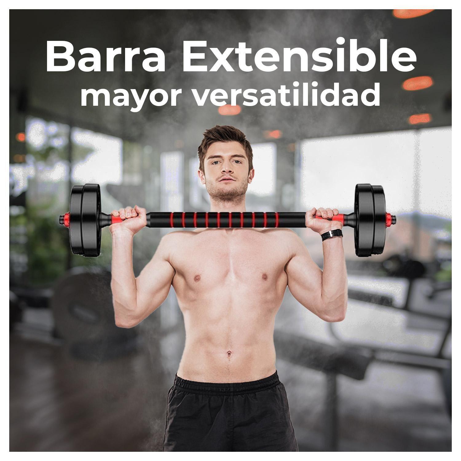 Set De Mancuernas Pesas con Barra Ajustable Armable 20 Kg-4