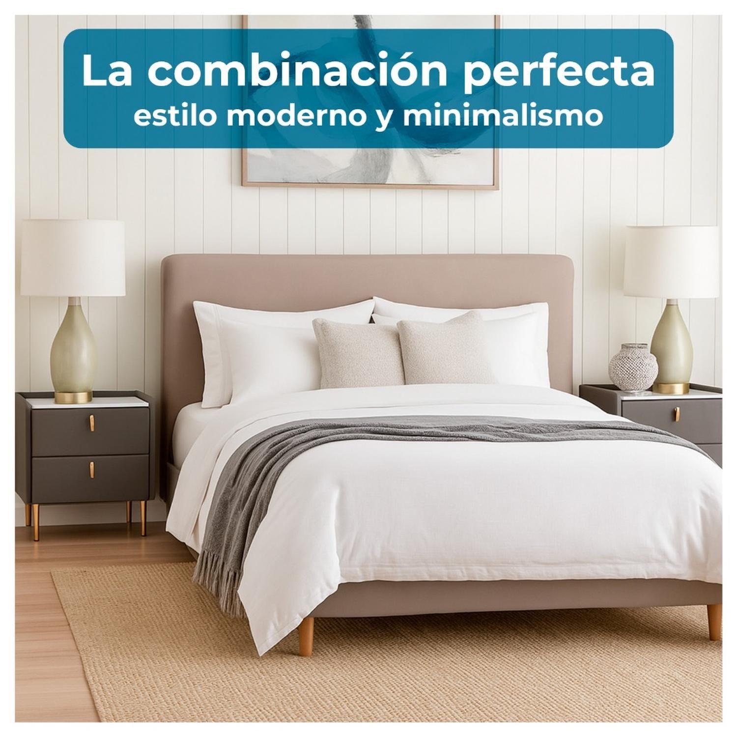 Velador Moderno 2 Cajones con Patas Doradas Mesa de Noche de Lujo para Dormitorio-5