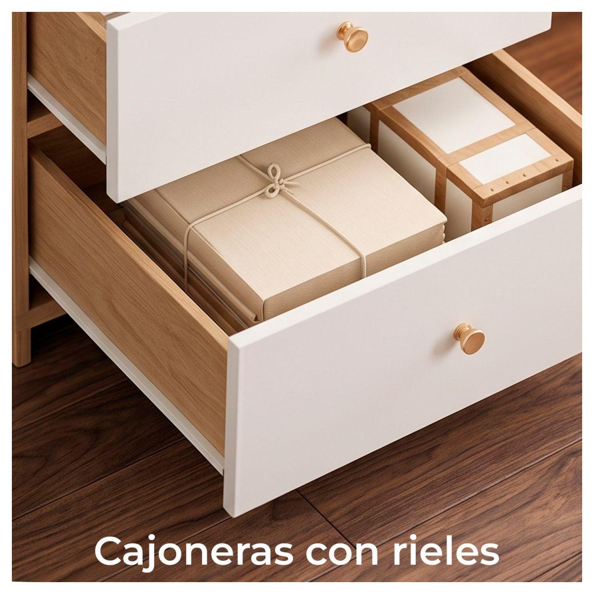 Velador con Librero 2 Cajones Repisa Organizador Dormitorio-2