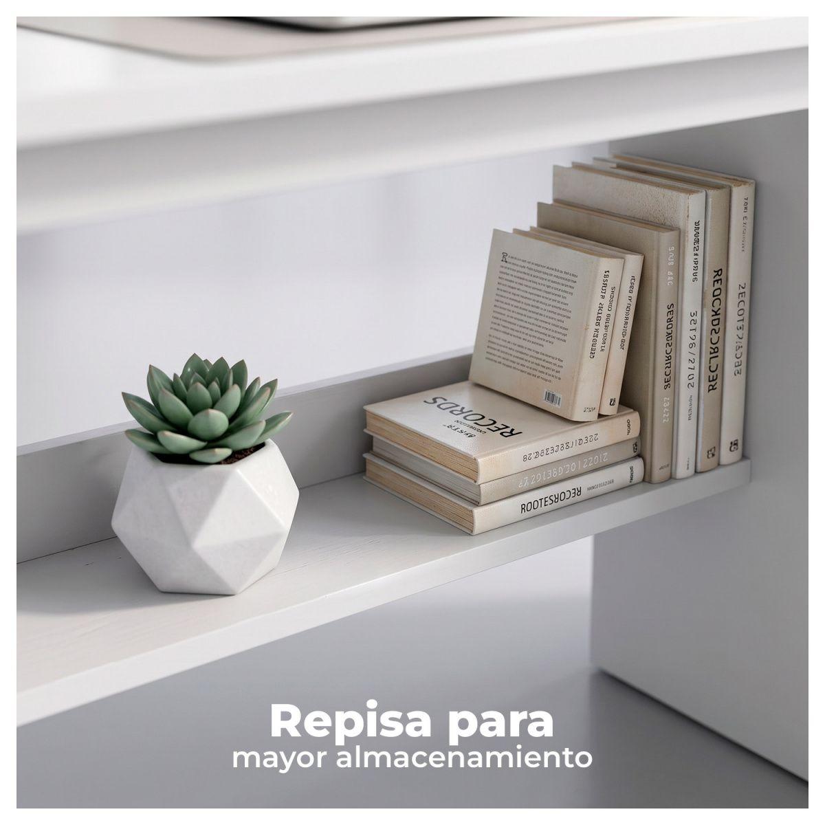 Escritorio 100cm Home Office con Cajones Puerta y Gabinete-3