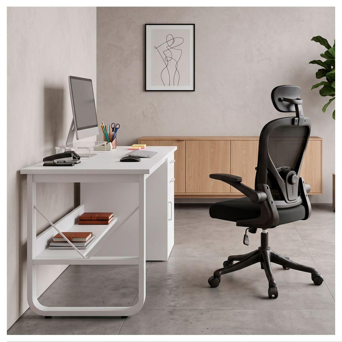 Escritorio 100cm Home Office con Cajones Puerta y Gabinete-5
