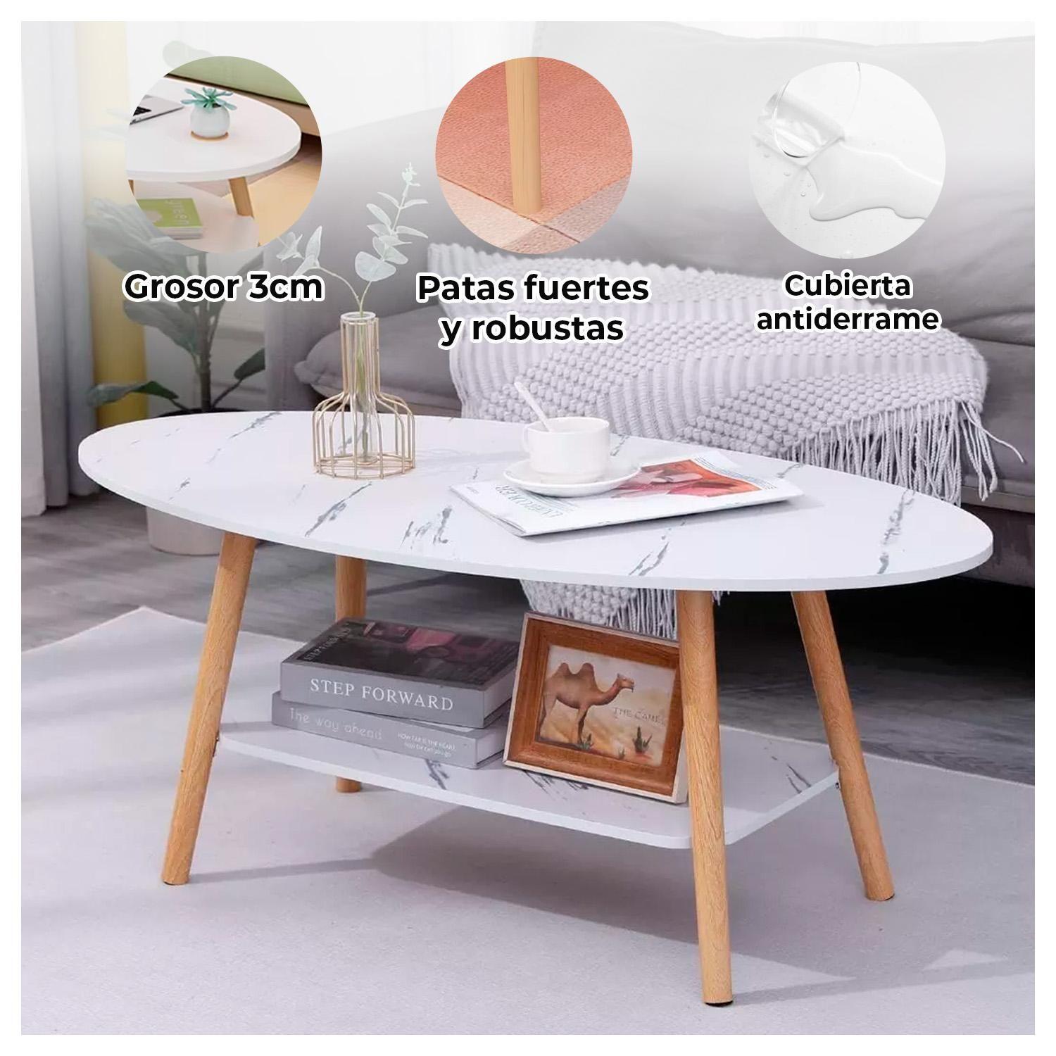 Mesa de Centro Elegante para Sala con Efecto Mármol-1