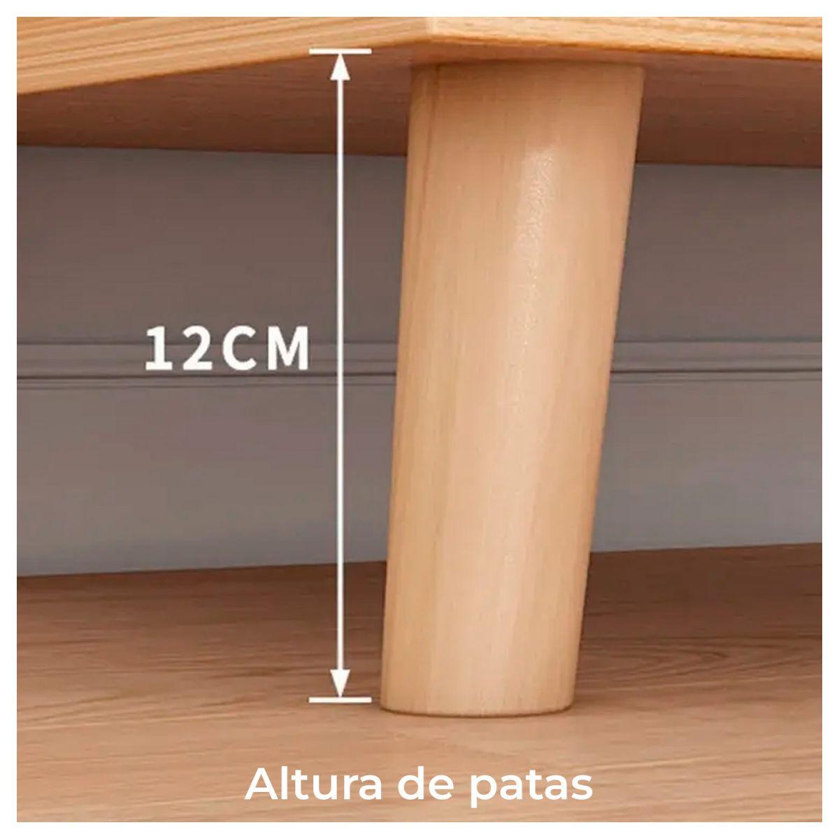 Velador de Madera con 3 Cajones y Repisas 61x50x30 cm-2