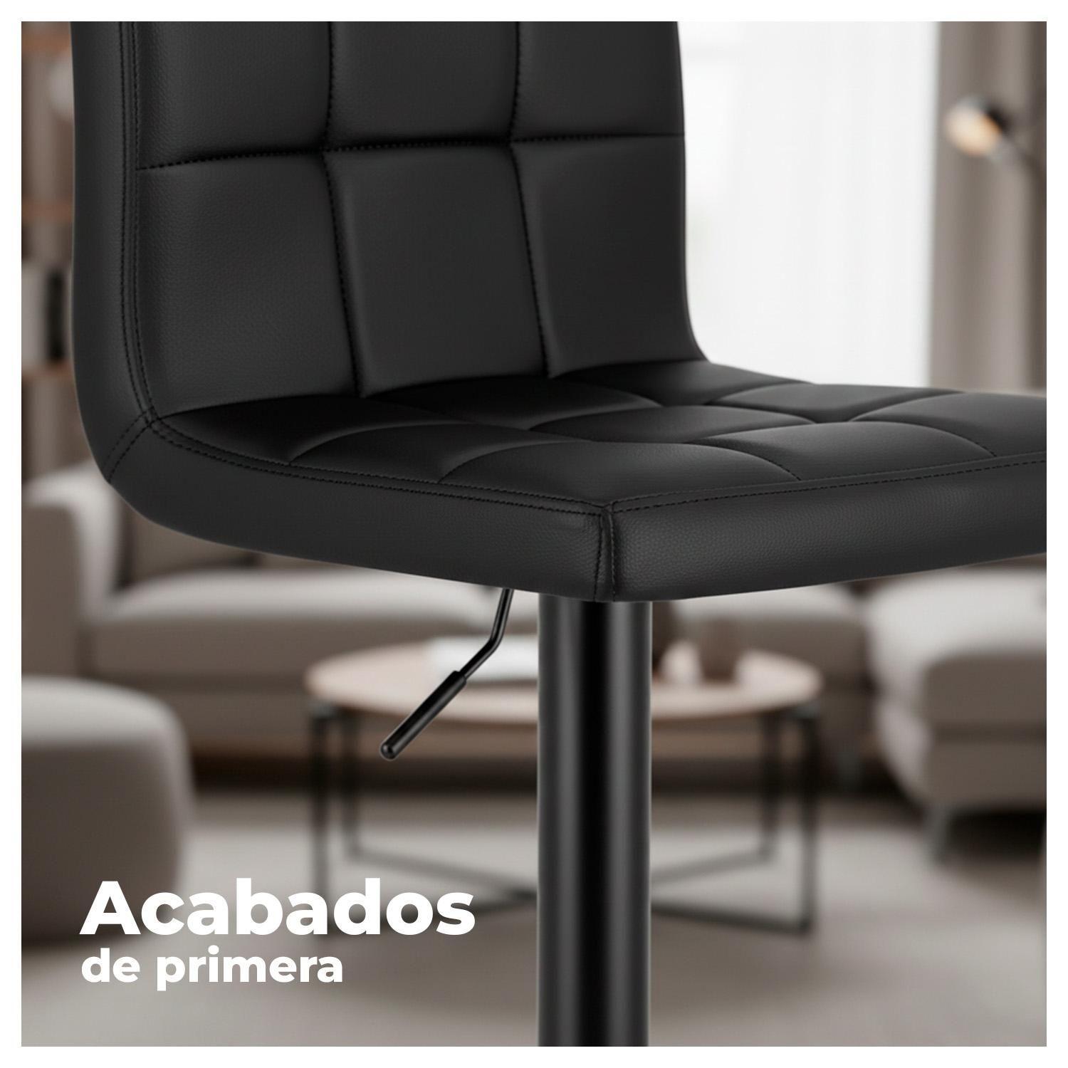 Pack 4 Silla de Bar con Base Mate y Altura Regulable Diseño Moderno-3