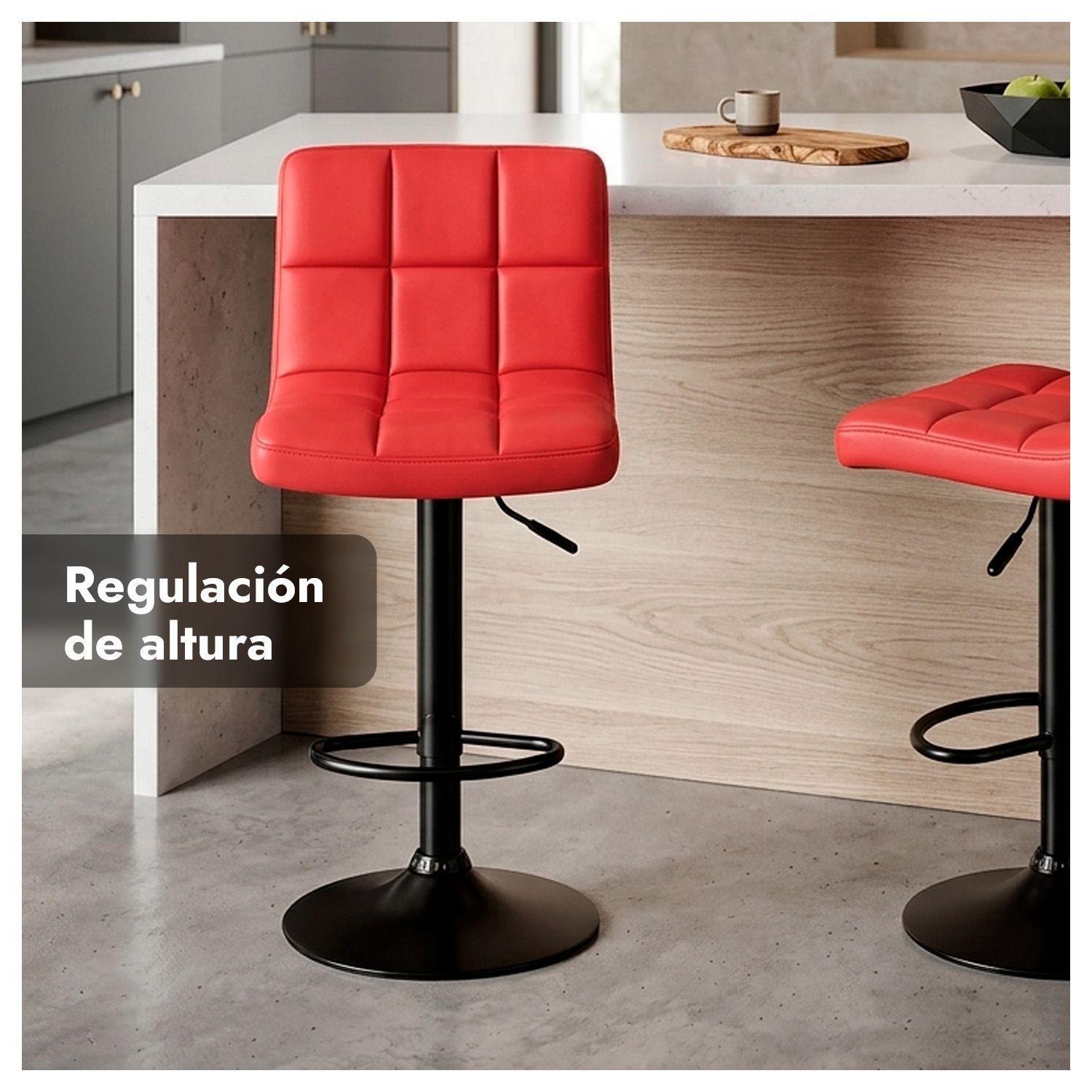 Silla de Bar con Base Mate y Altura Regulable Diseño Moderno-3
