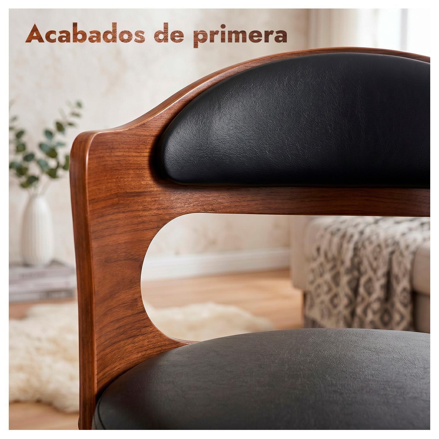 Silla Bar Taburete Piso Cocina Giratorio Ajustable Madera Moderno-6