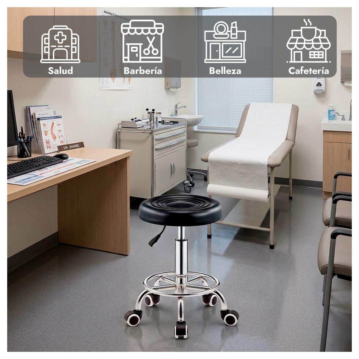 Pack 2 Taburete Profesional Regulable con Ruedas-1