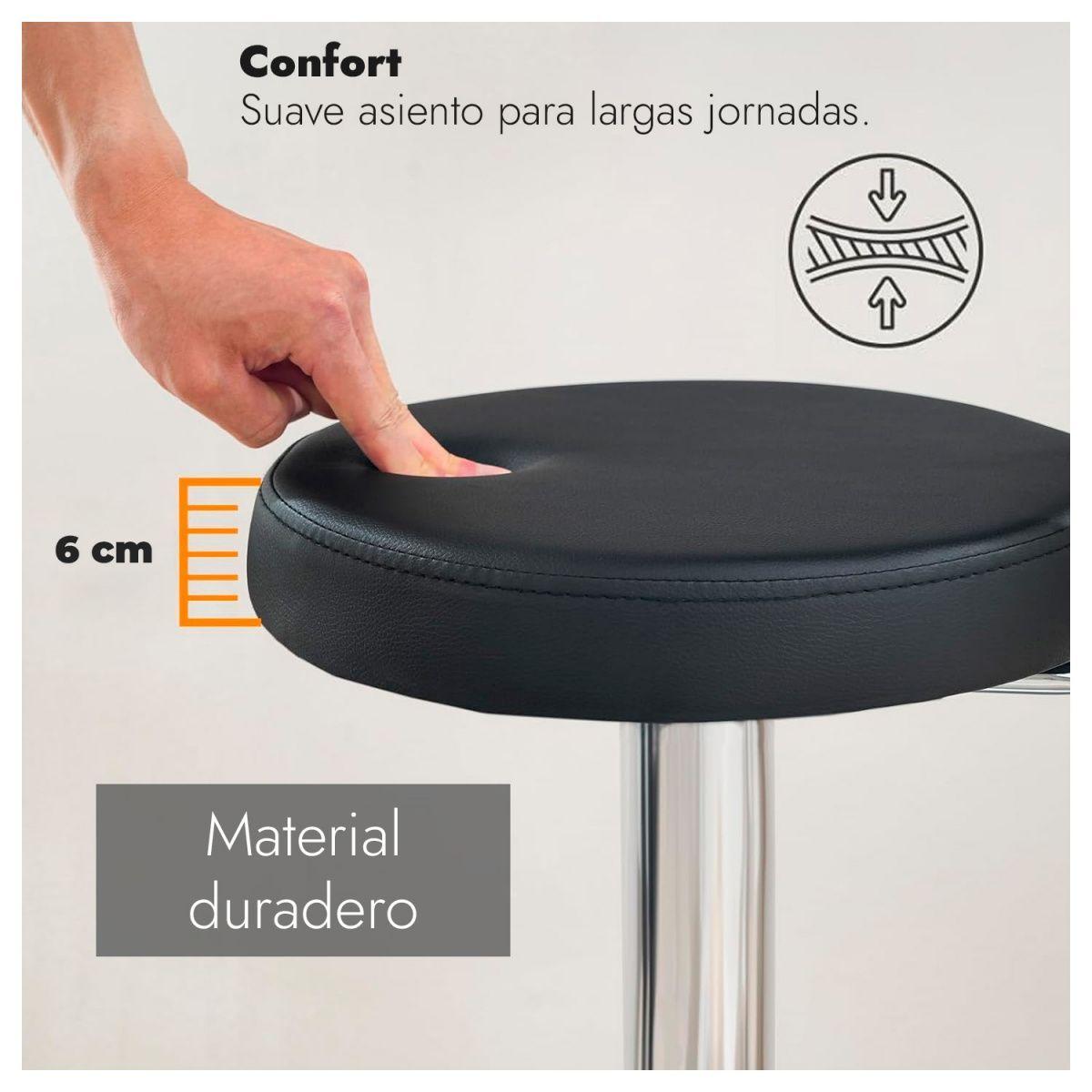 Pack 2 Taburete Profesional Regulable con Ruedas-2