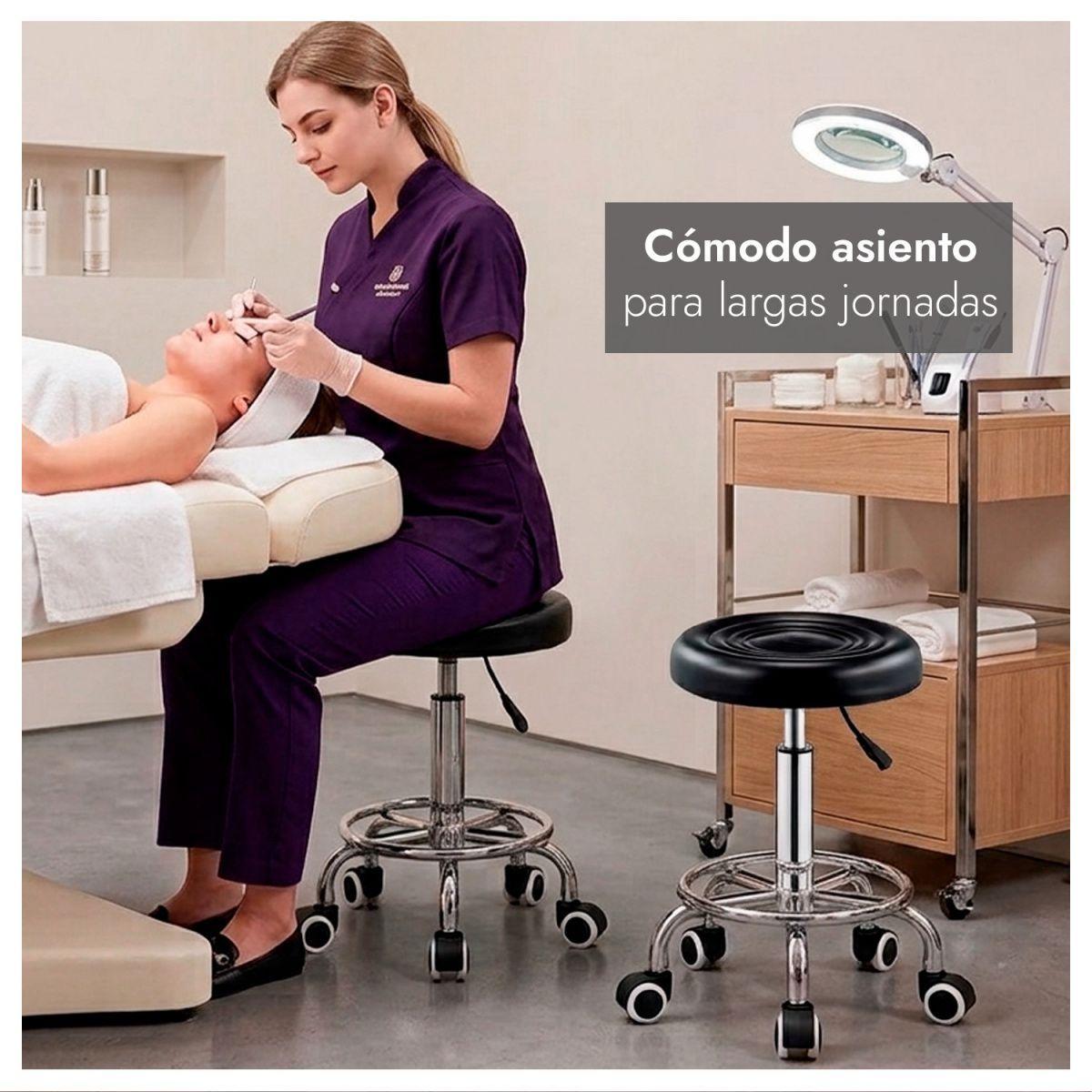 Pack 2 Taburete Profesional Regulable con Ruedas-5