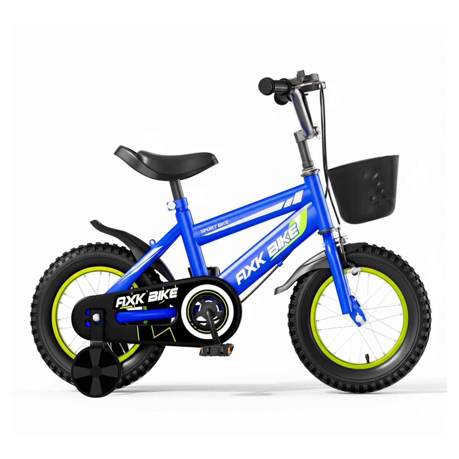 Bicicleta Aro 12 Infantil con Ruedas de Apoyo y Canasto-0