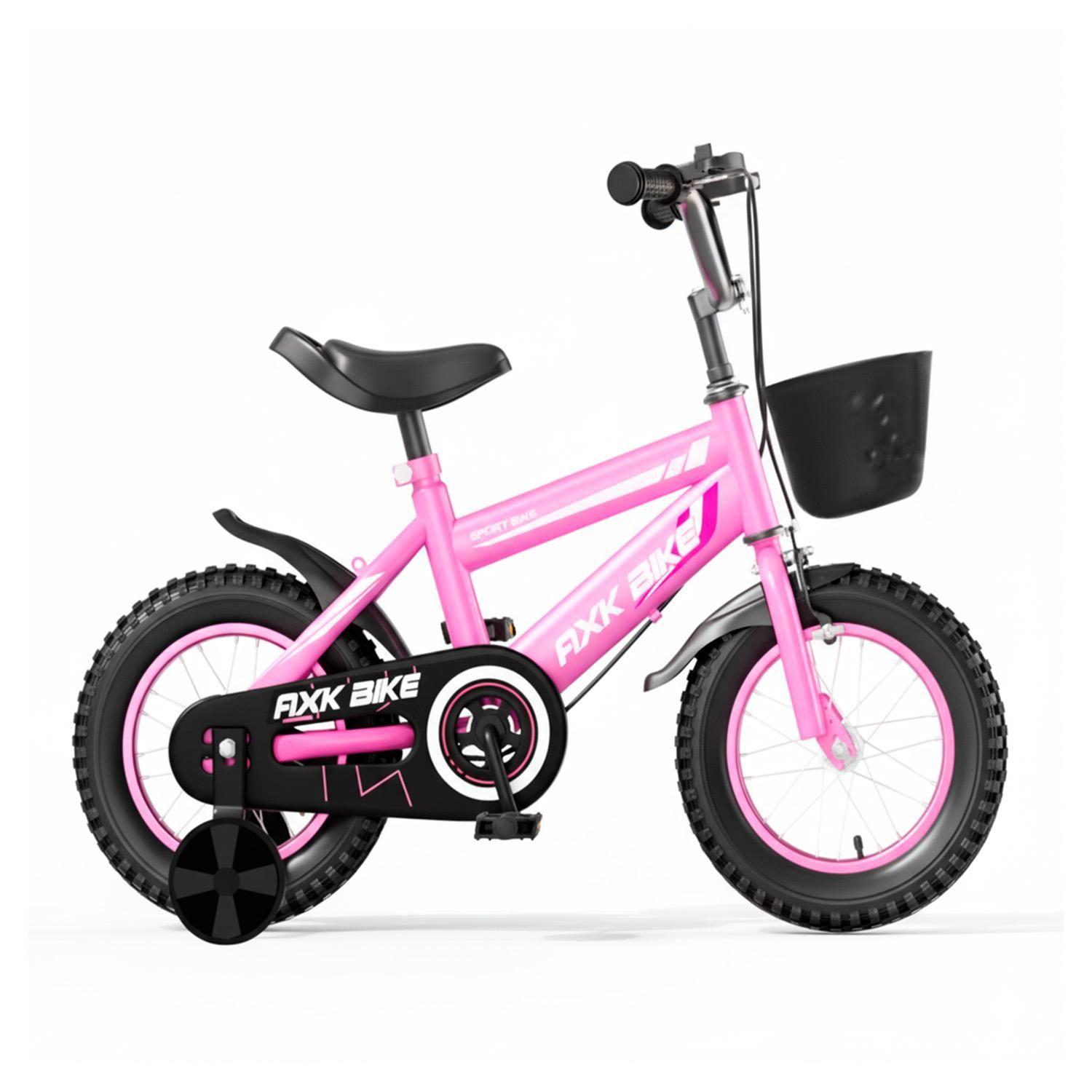 Bicicleta Aro 12 Infantil con Ruedas de Apoyo y Canasto-0