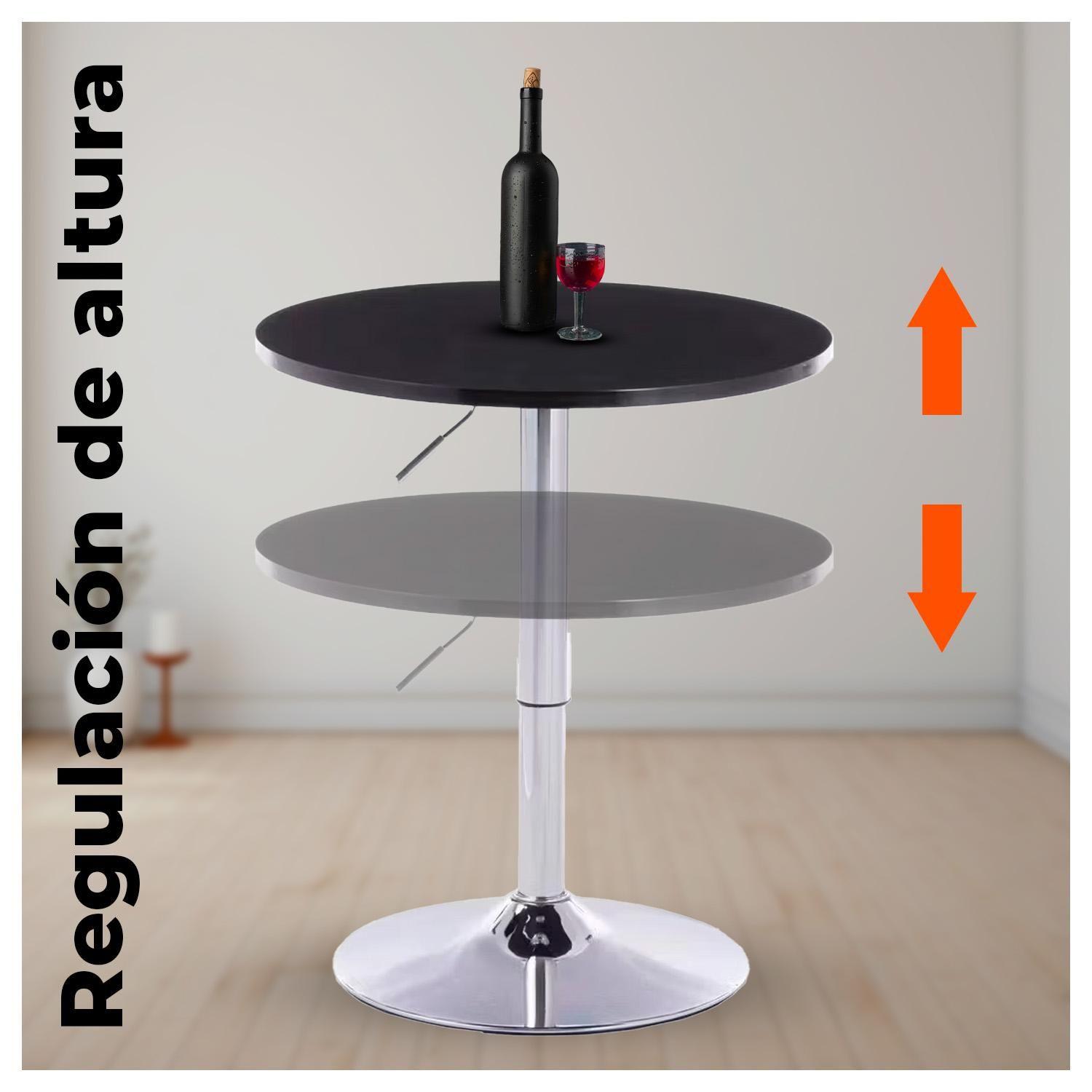 Juego de Mesa Alta Redonda + 2 Sillas Piso Bar Taburete-1